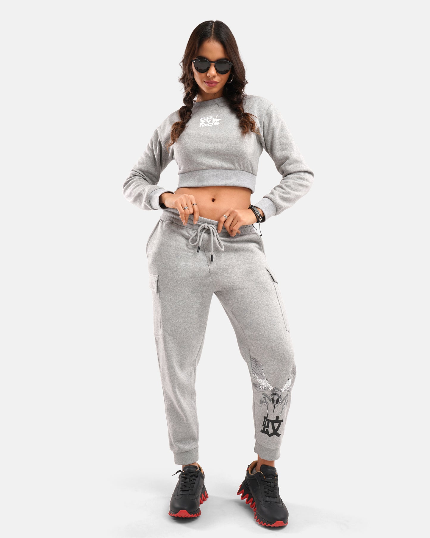 Unrestricted Crop Sweat - Grey