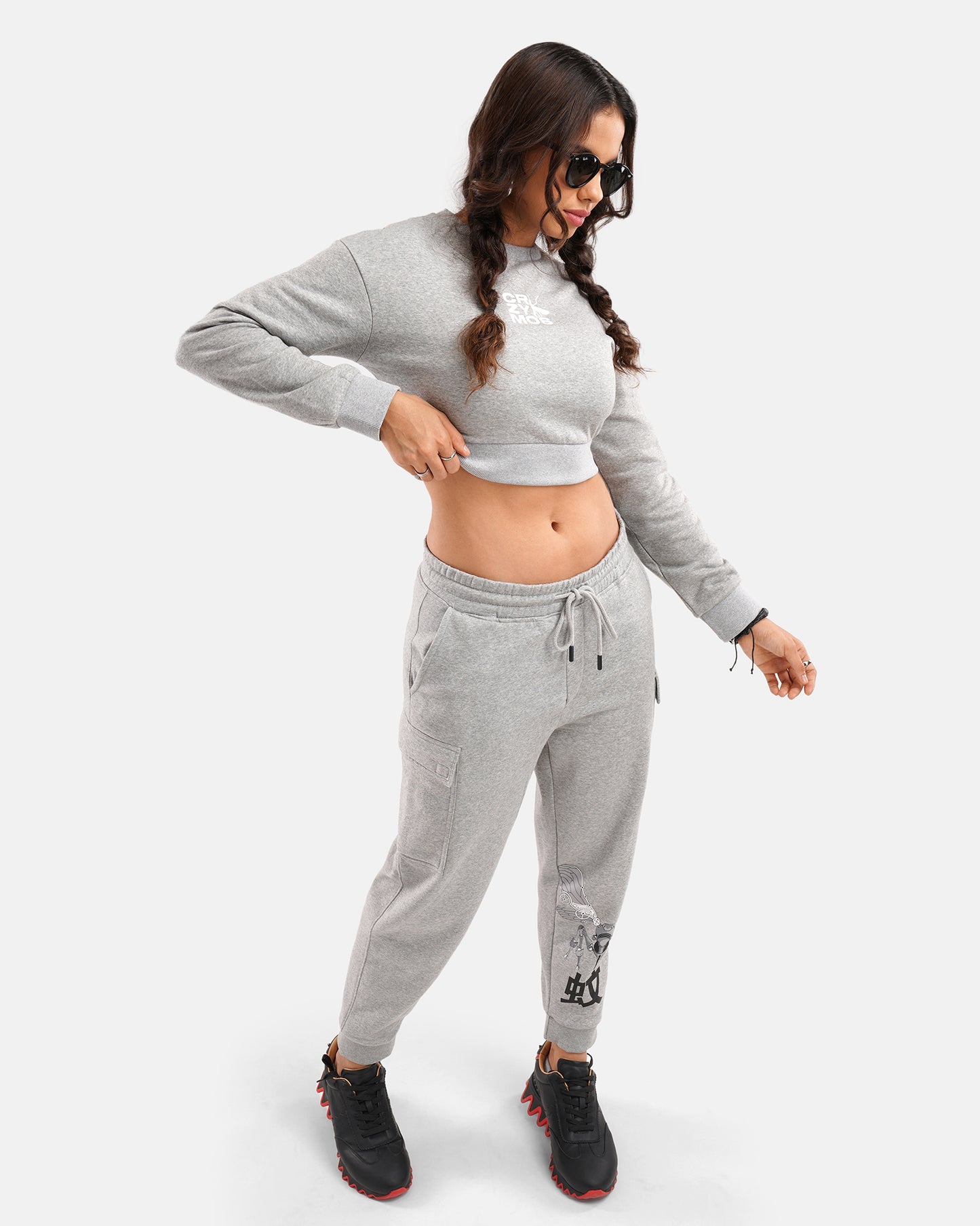 Unrestricted Crop Sweat - Grey