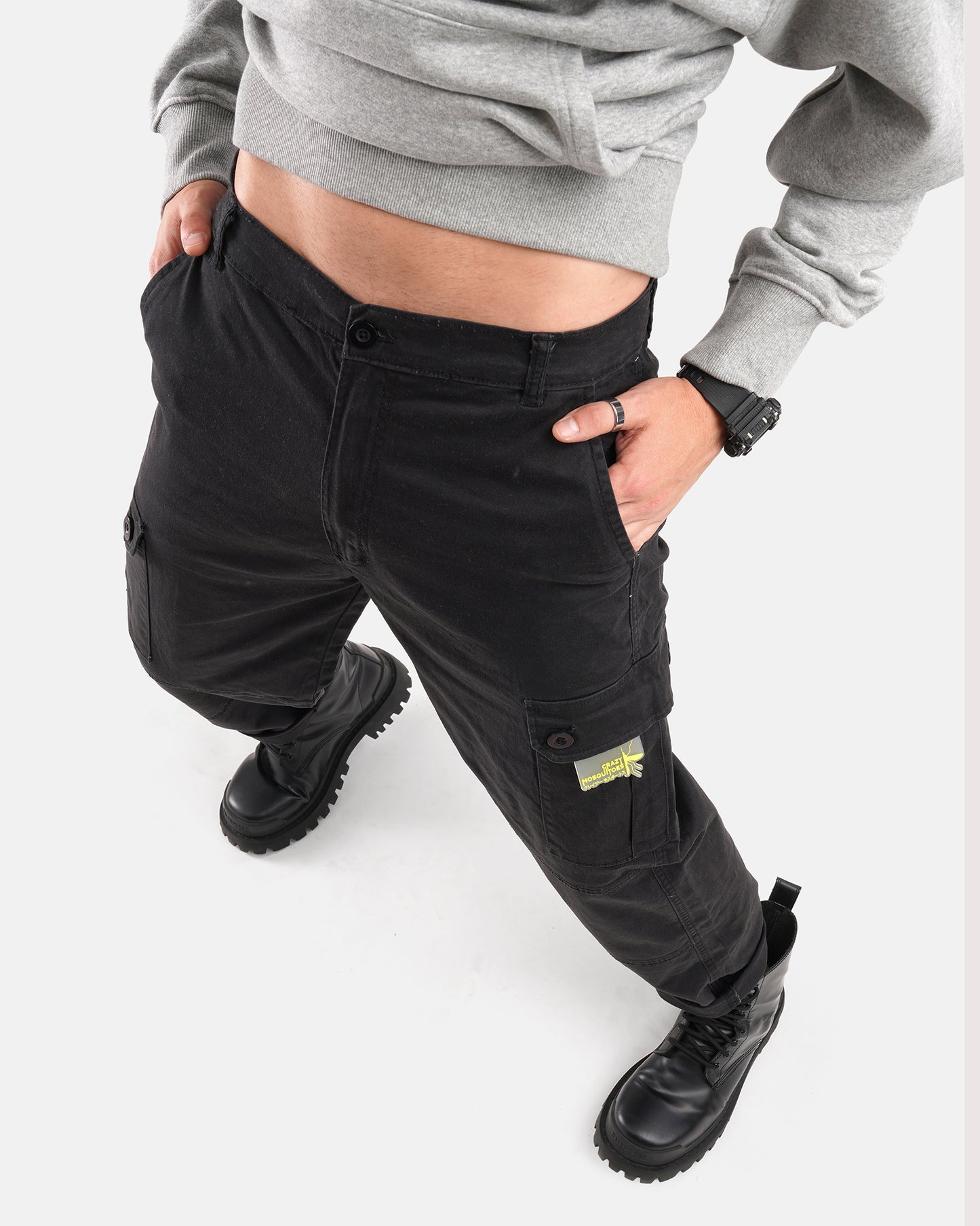 Washed Cargos Black