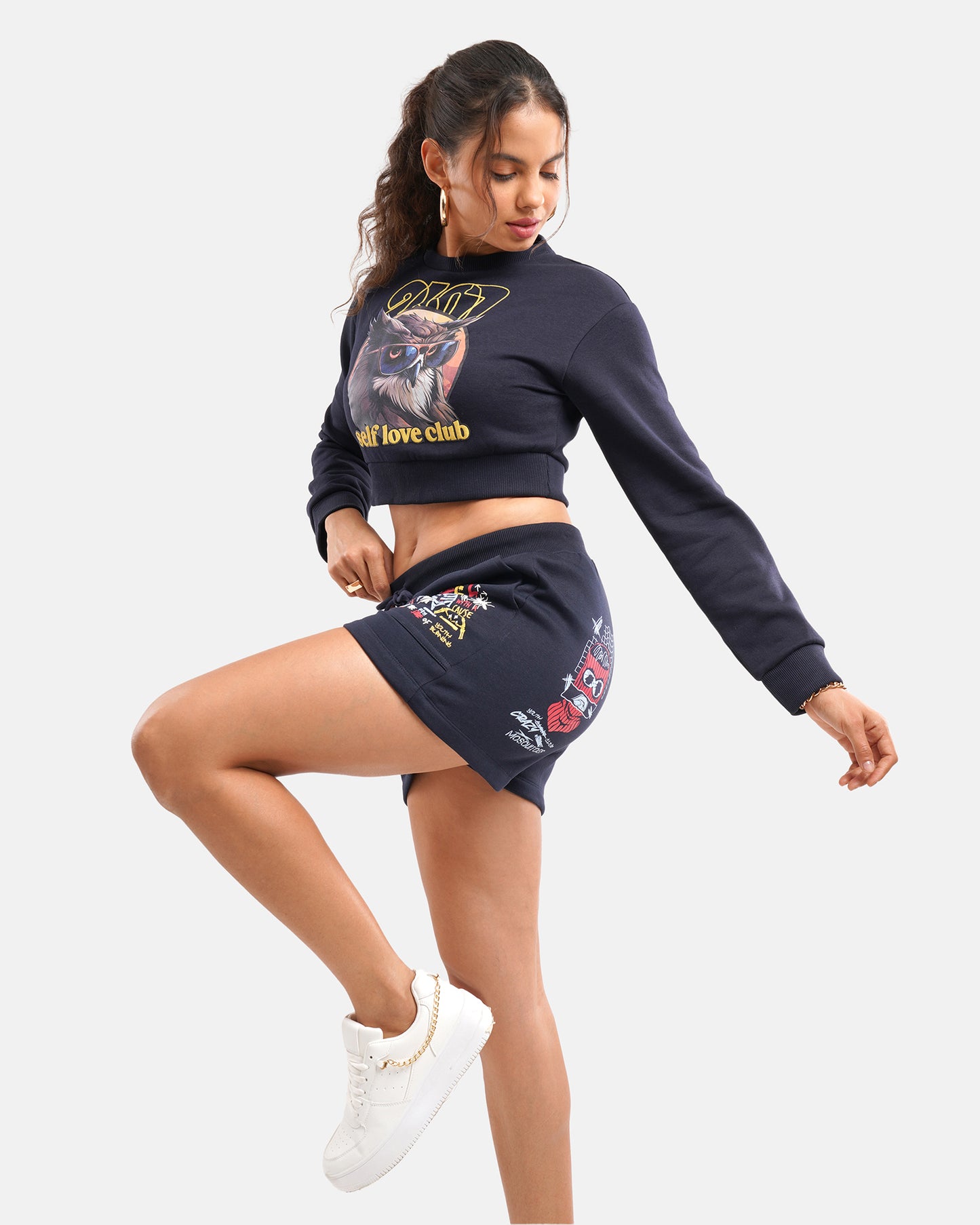 Self Love Crop Sweat - Navy