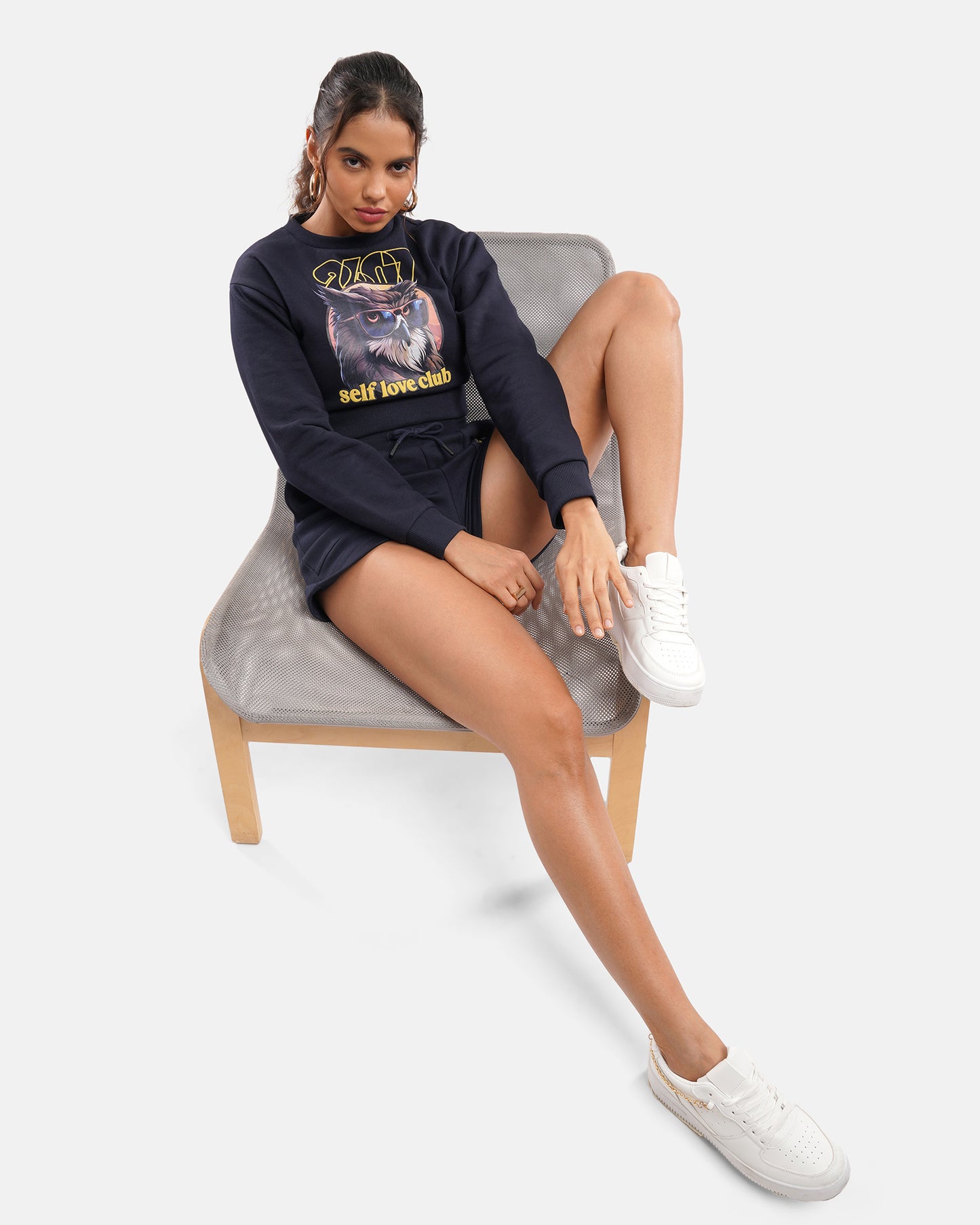 Self Love Crop Sweat - Navy