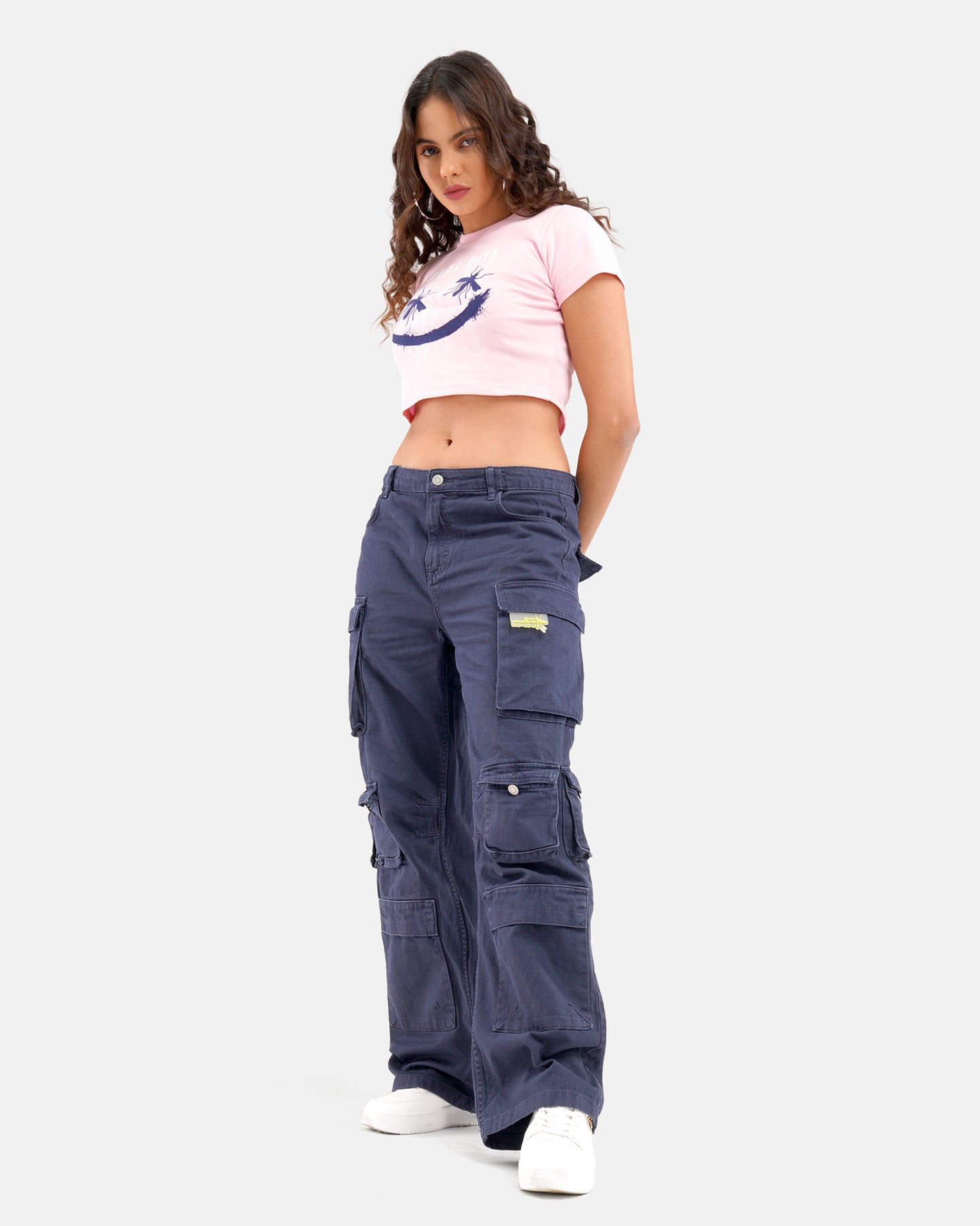 High Waist Cargio - Navy