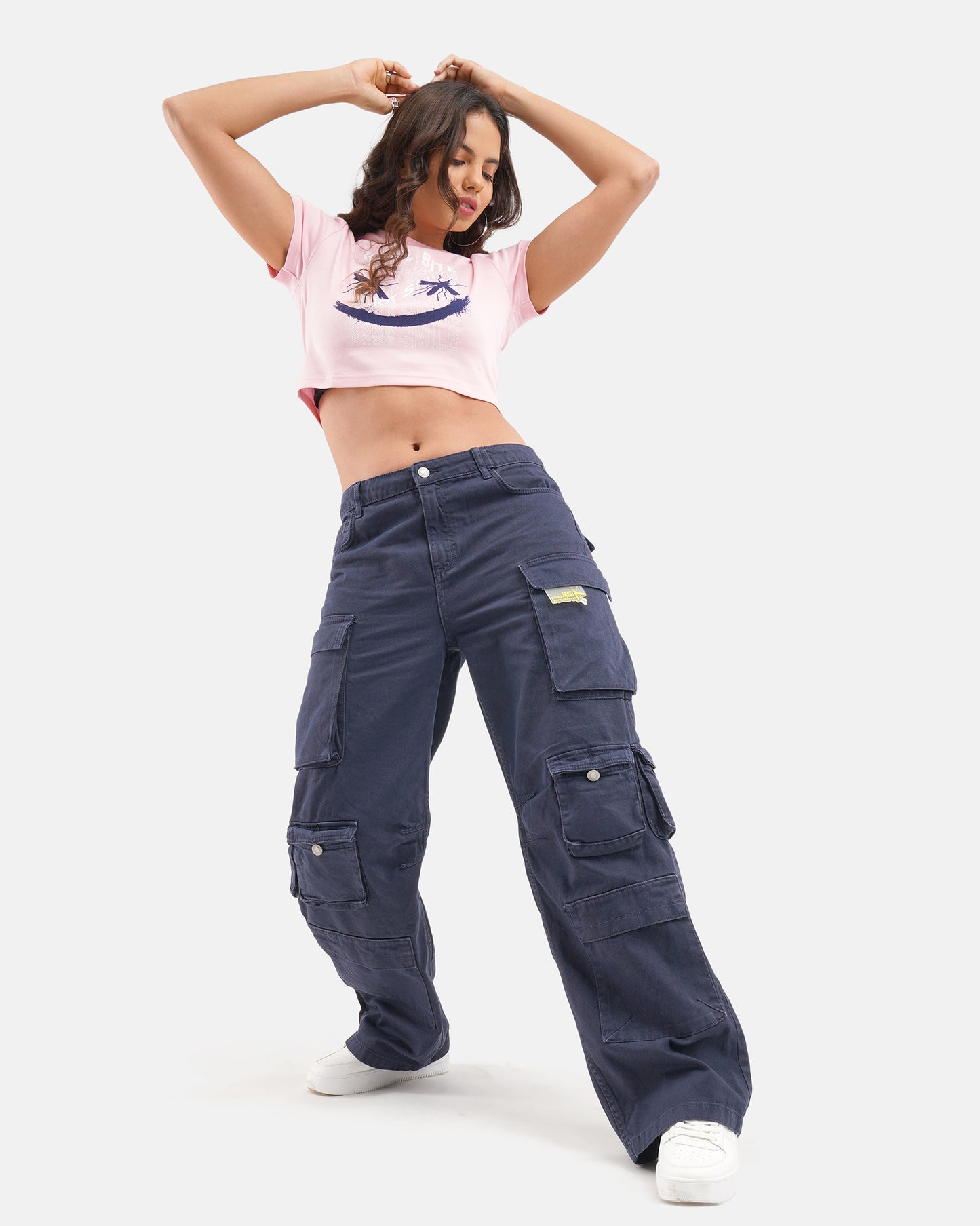 High Waist Cargio - Navy