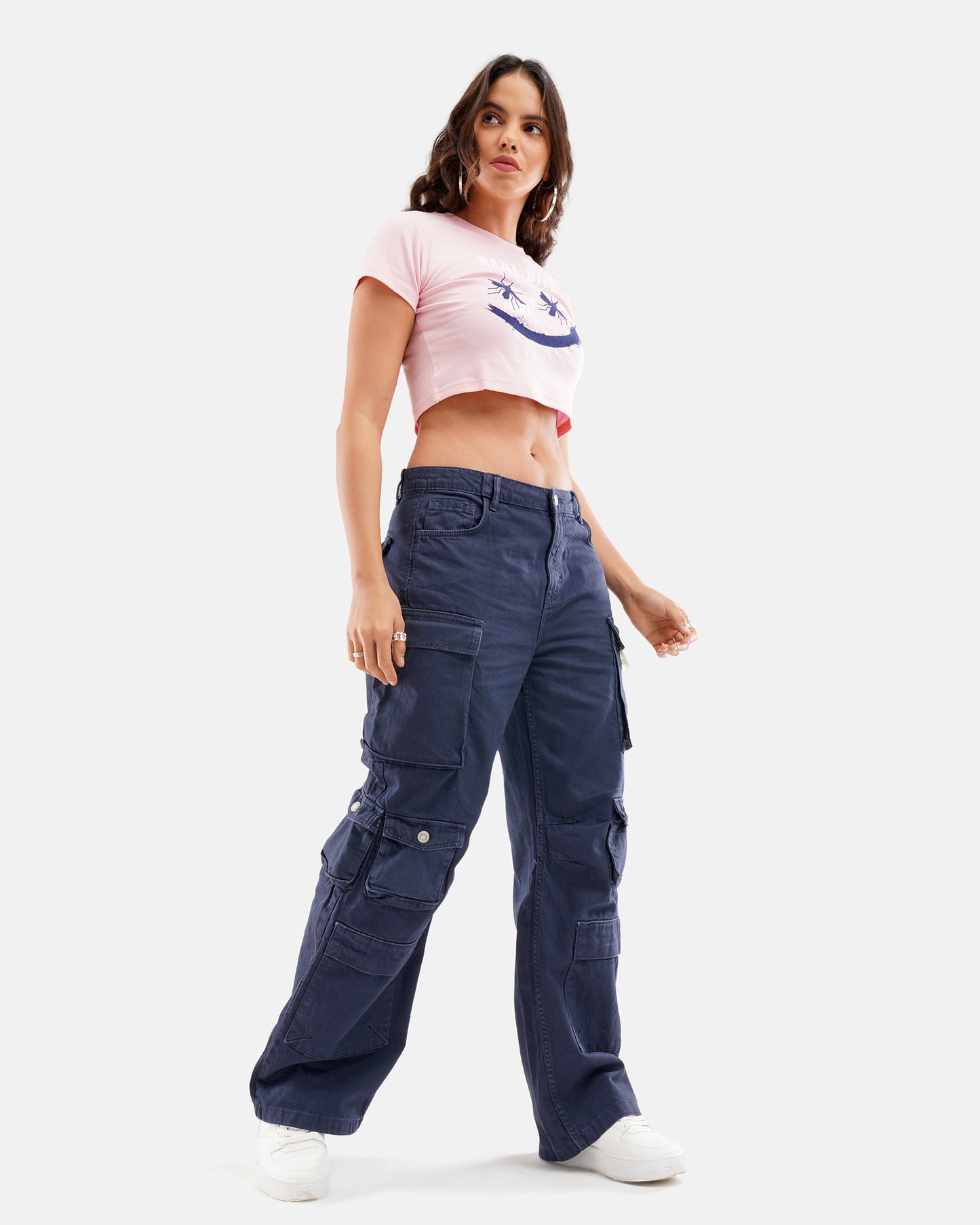 High Waist Cargio - Navy