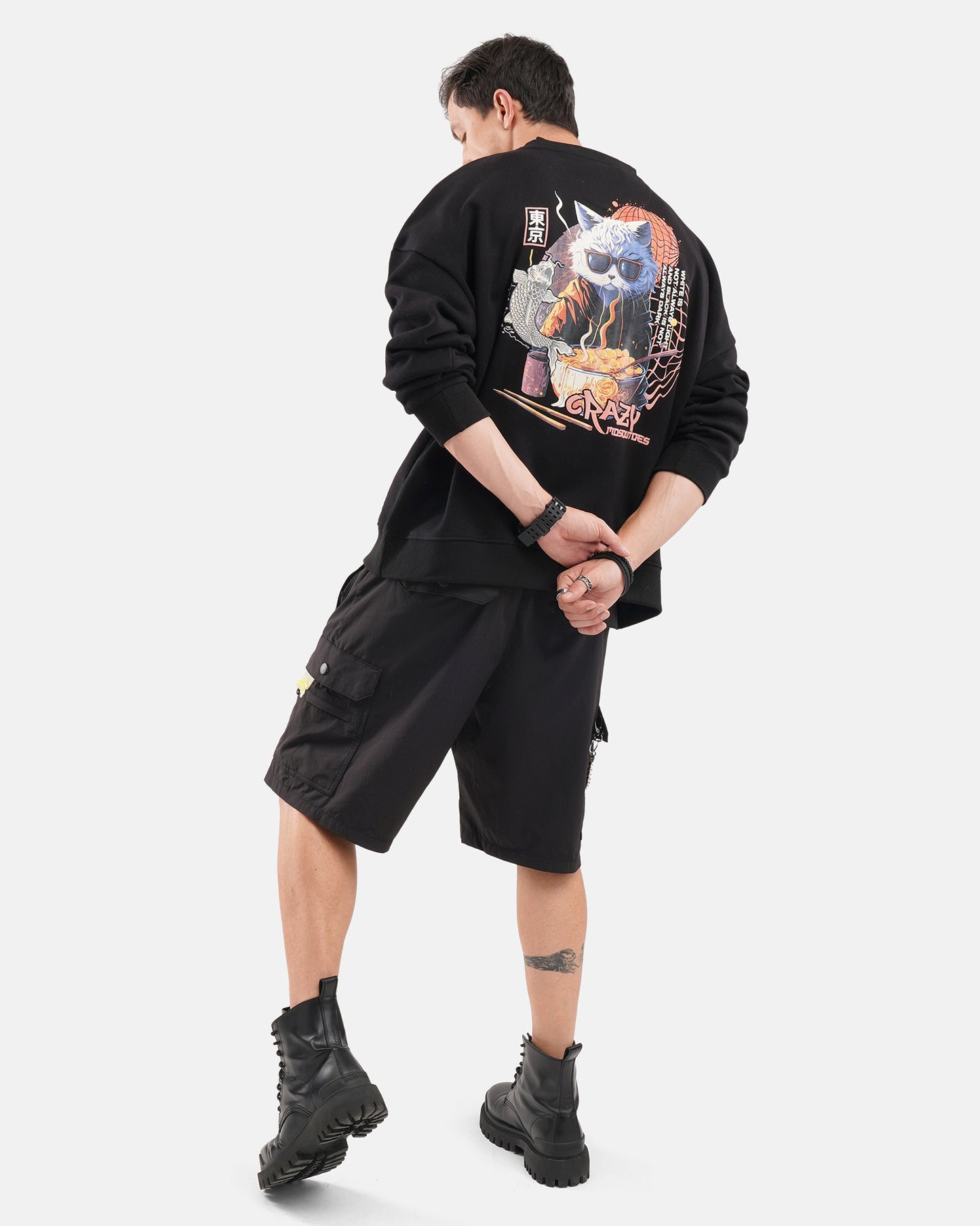 Ramen Cat Sweat Black
