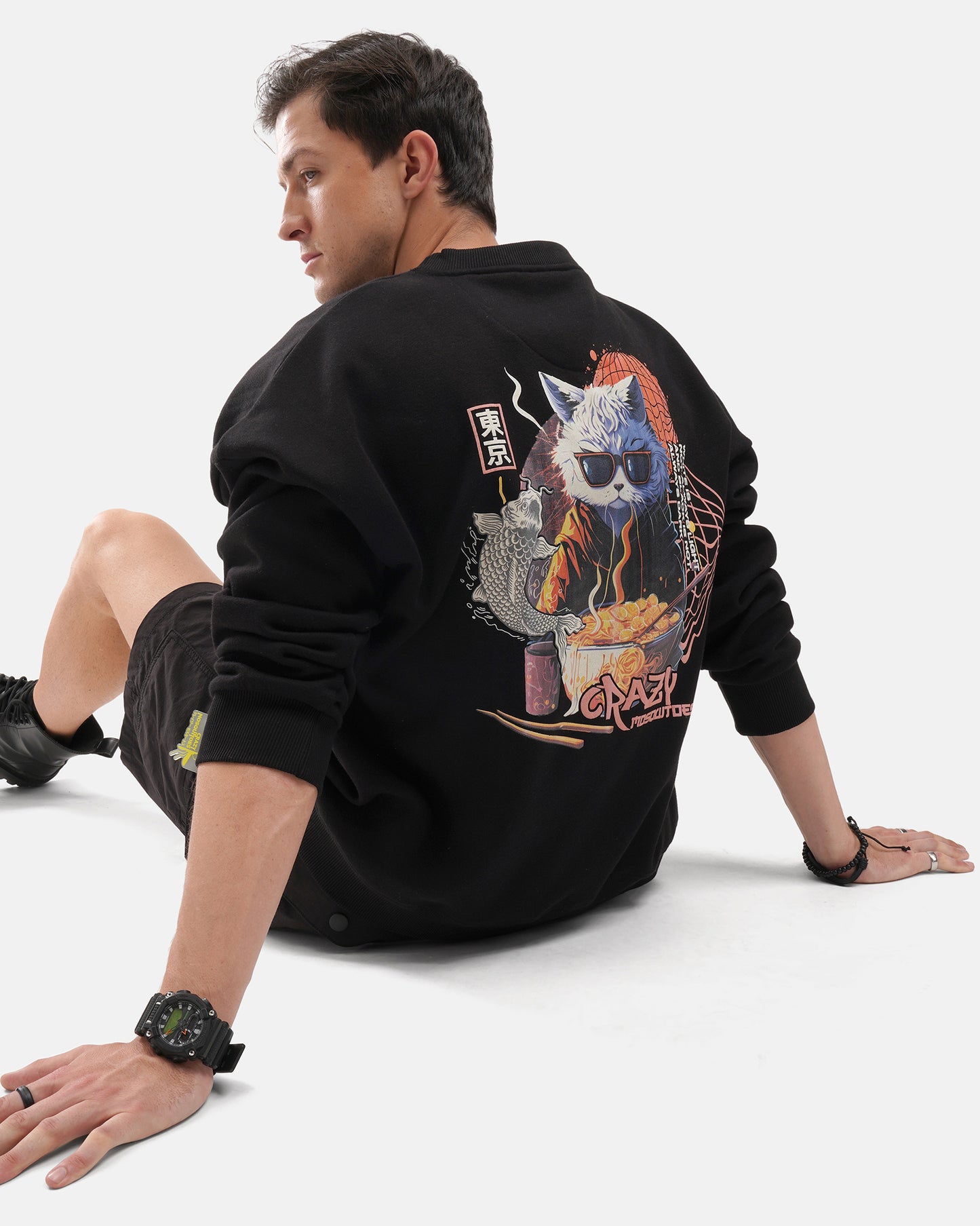 Ramen Cat Sweat Black