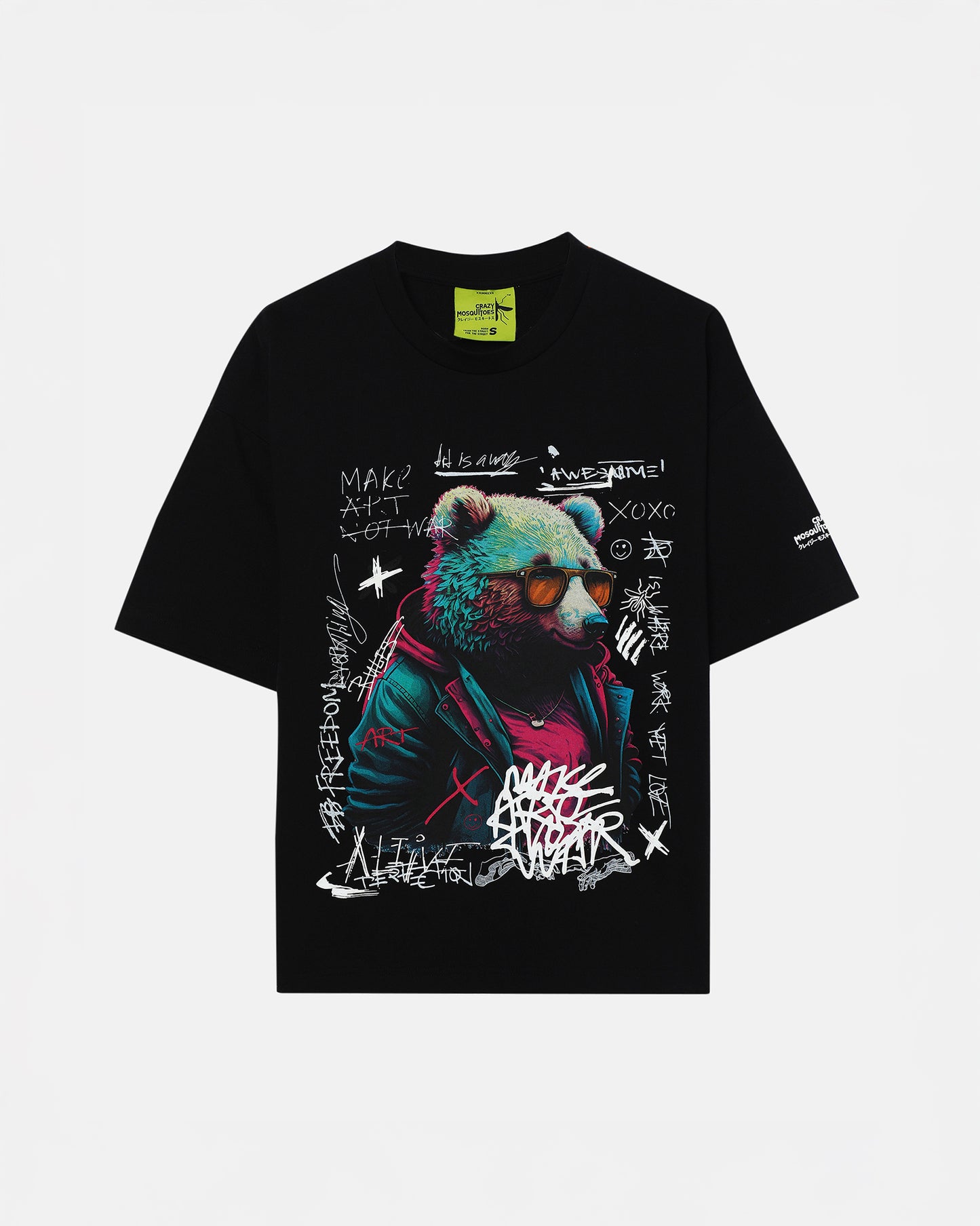 Psy Bear Tee - Black