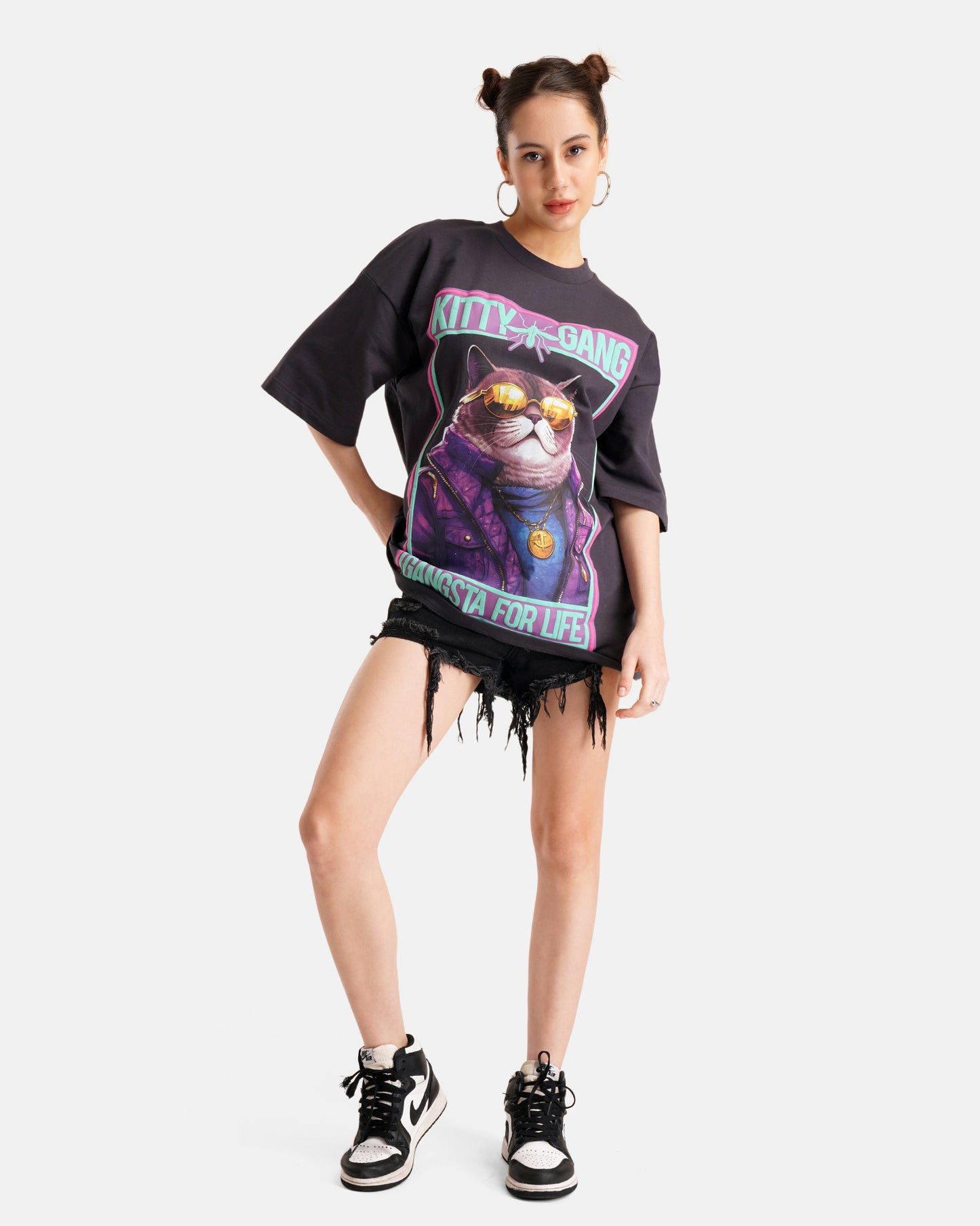 Kitty Gang Tee - Dark Ash