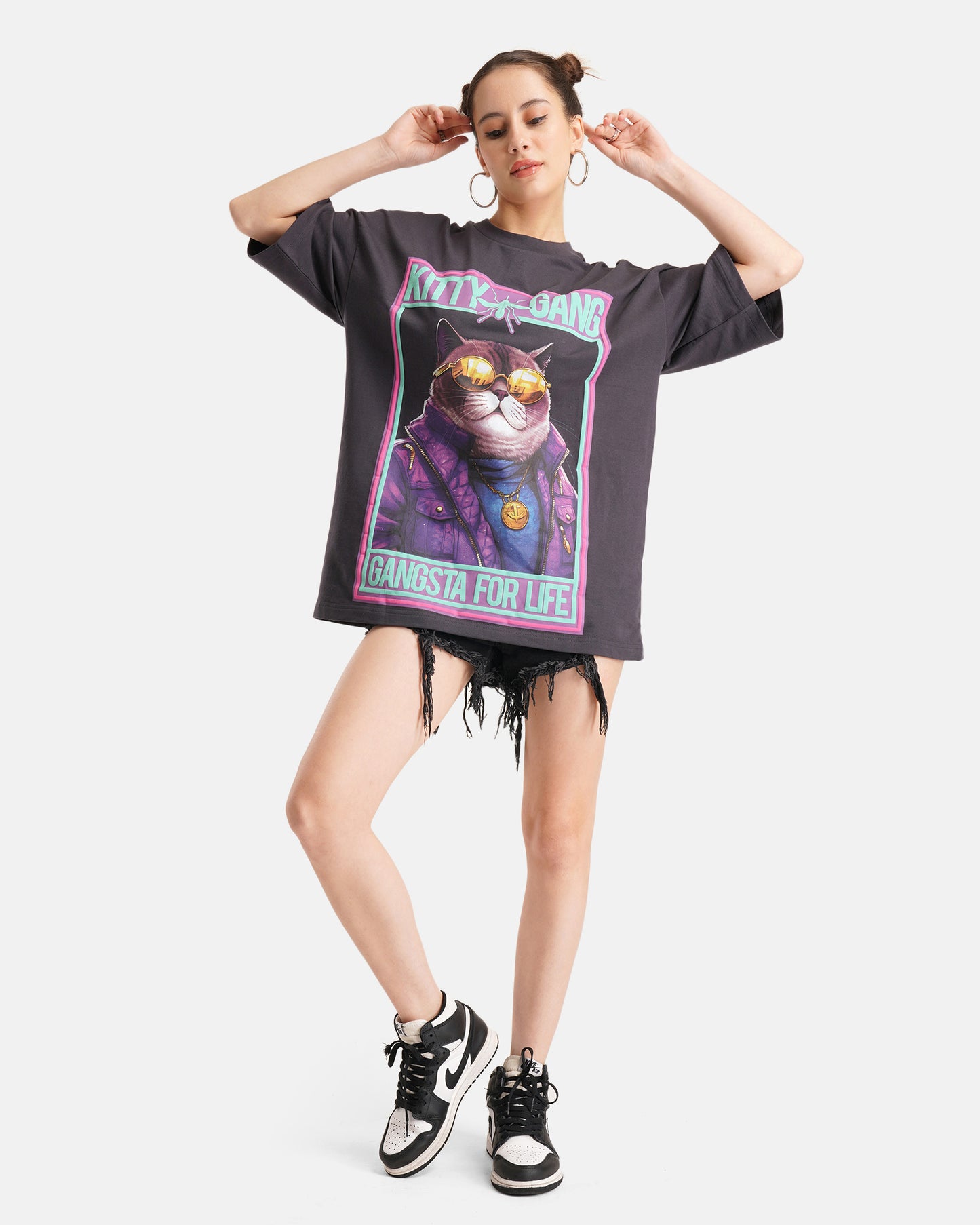 Kitty Gang Tee - Dark Ash