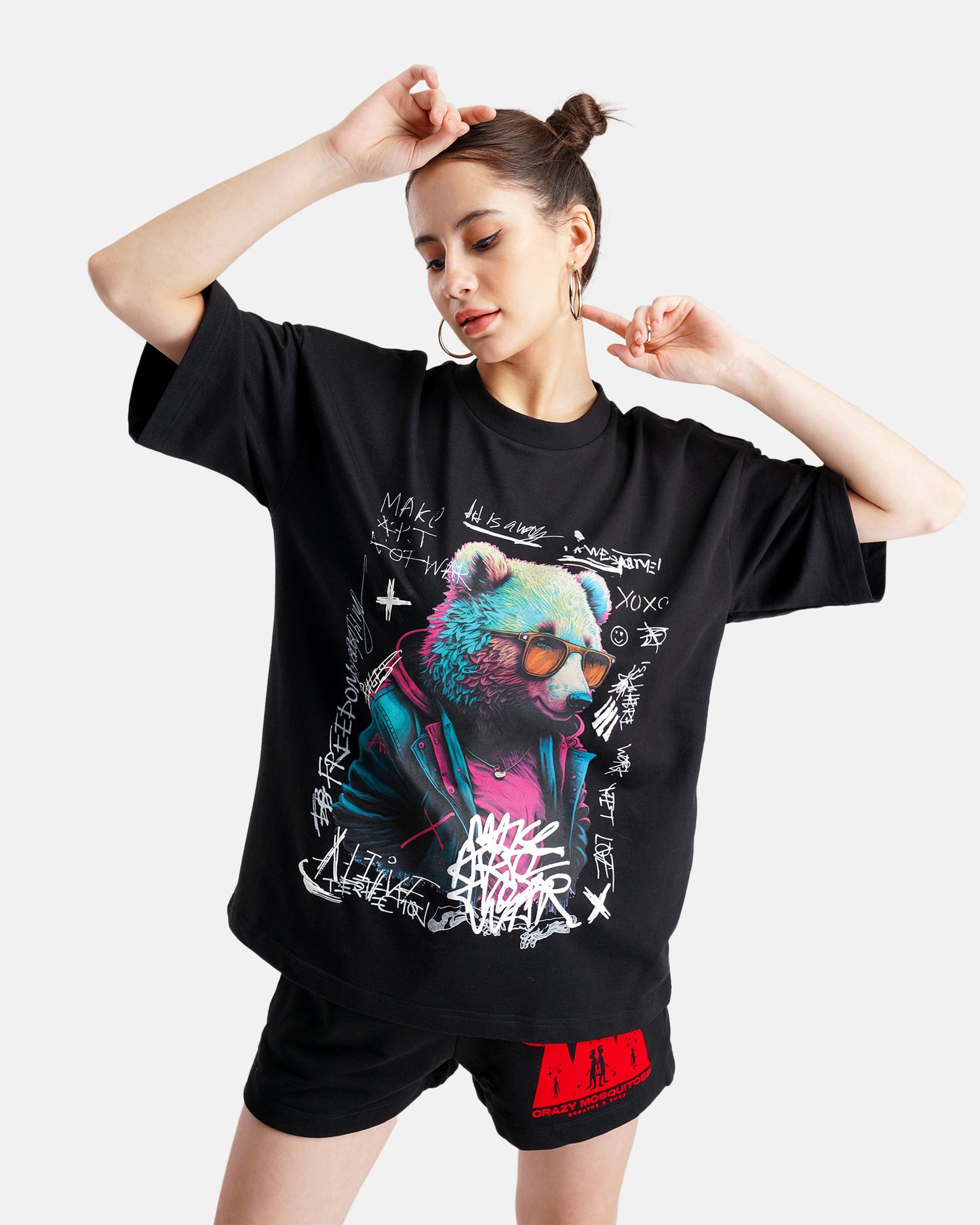 Psy Bear Tee - Black