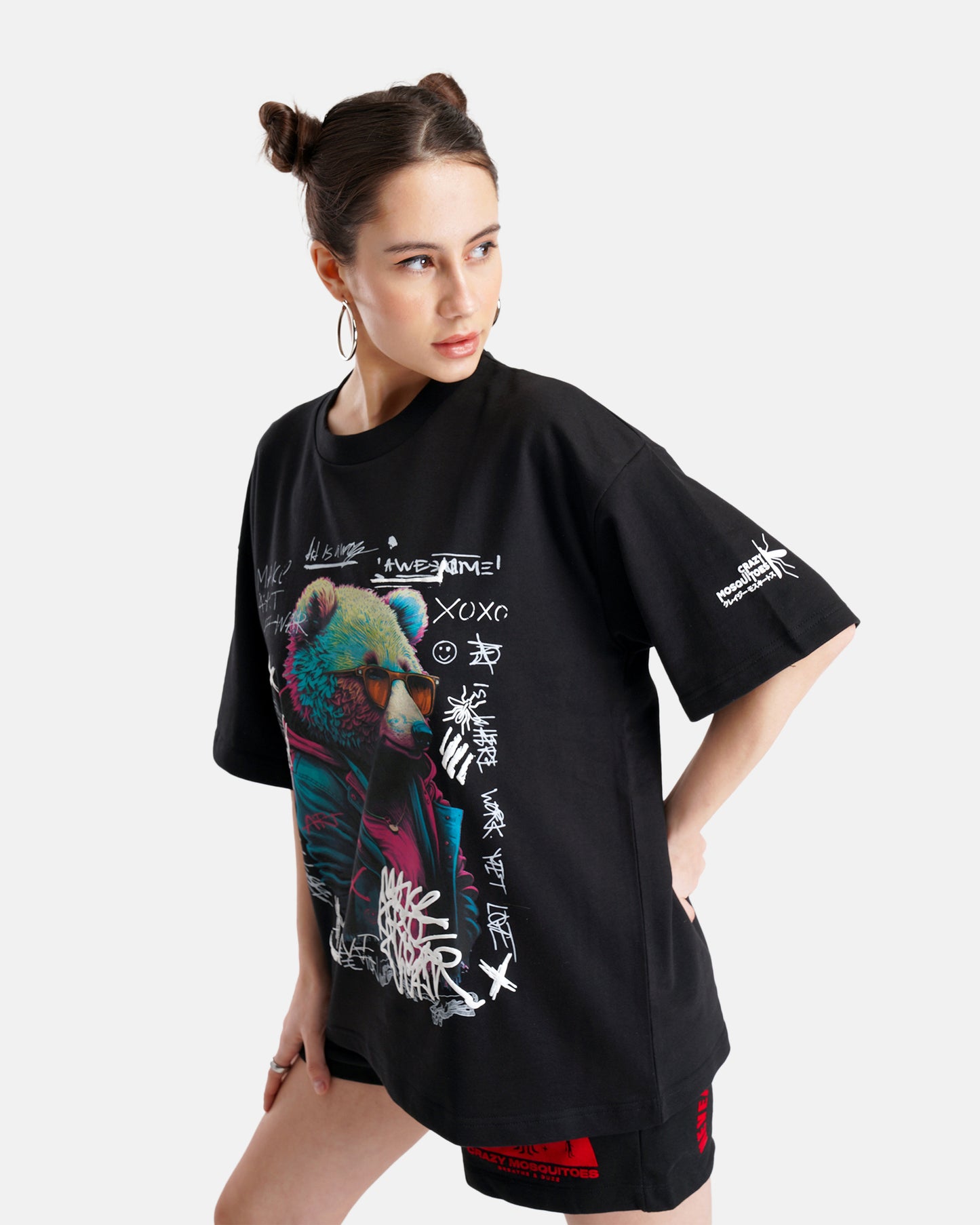 Psy Bear Tee - Black