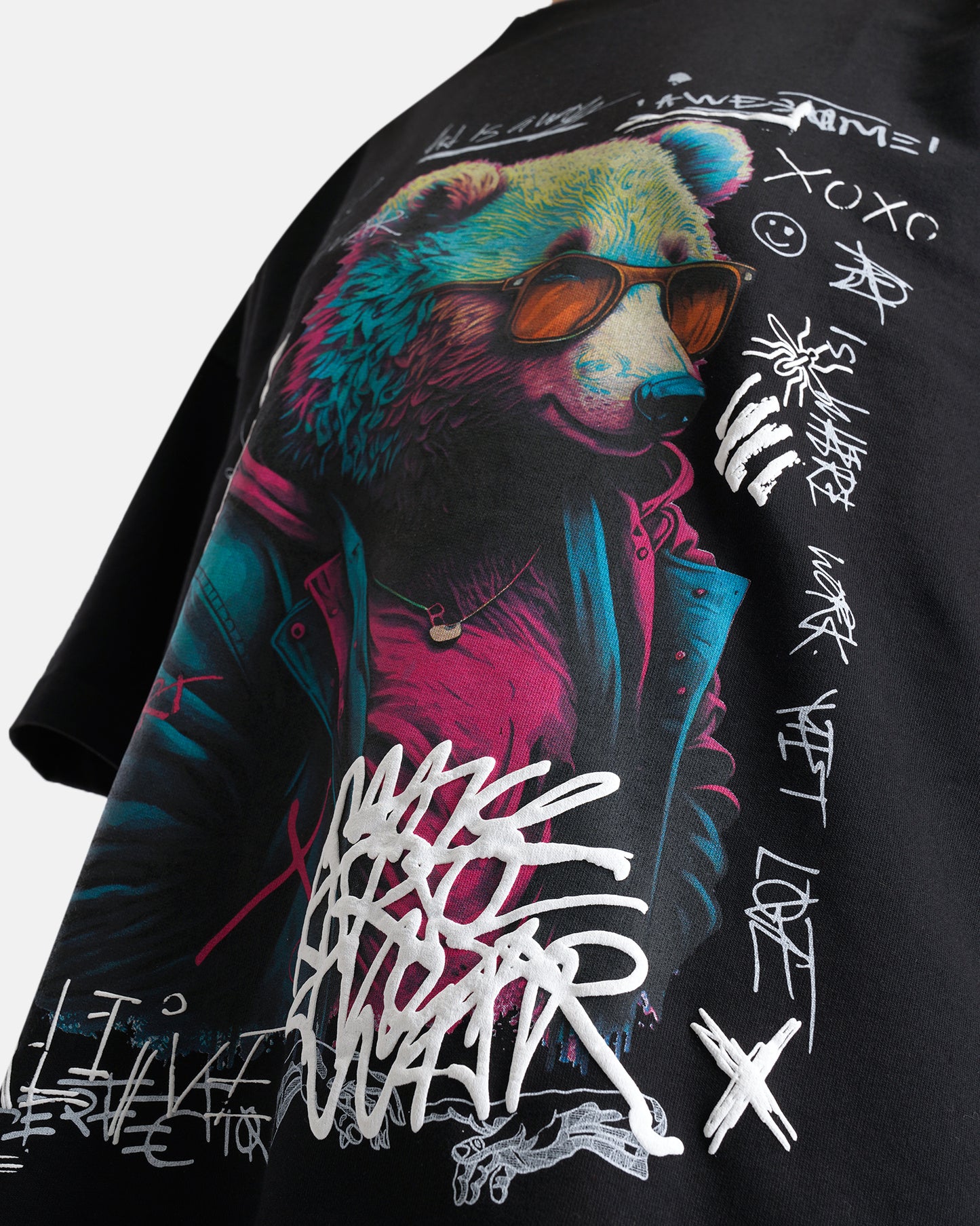 Psy Bear Tee - Black