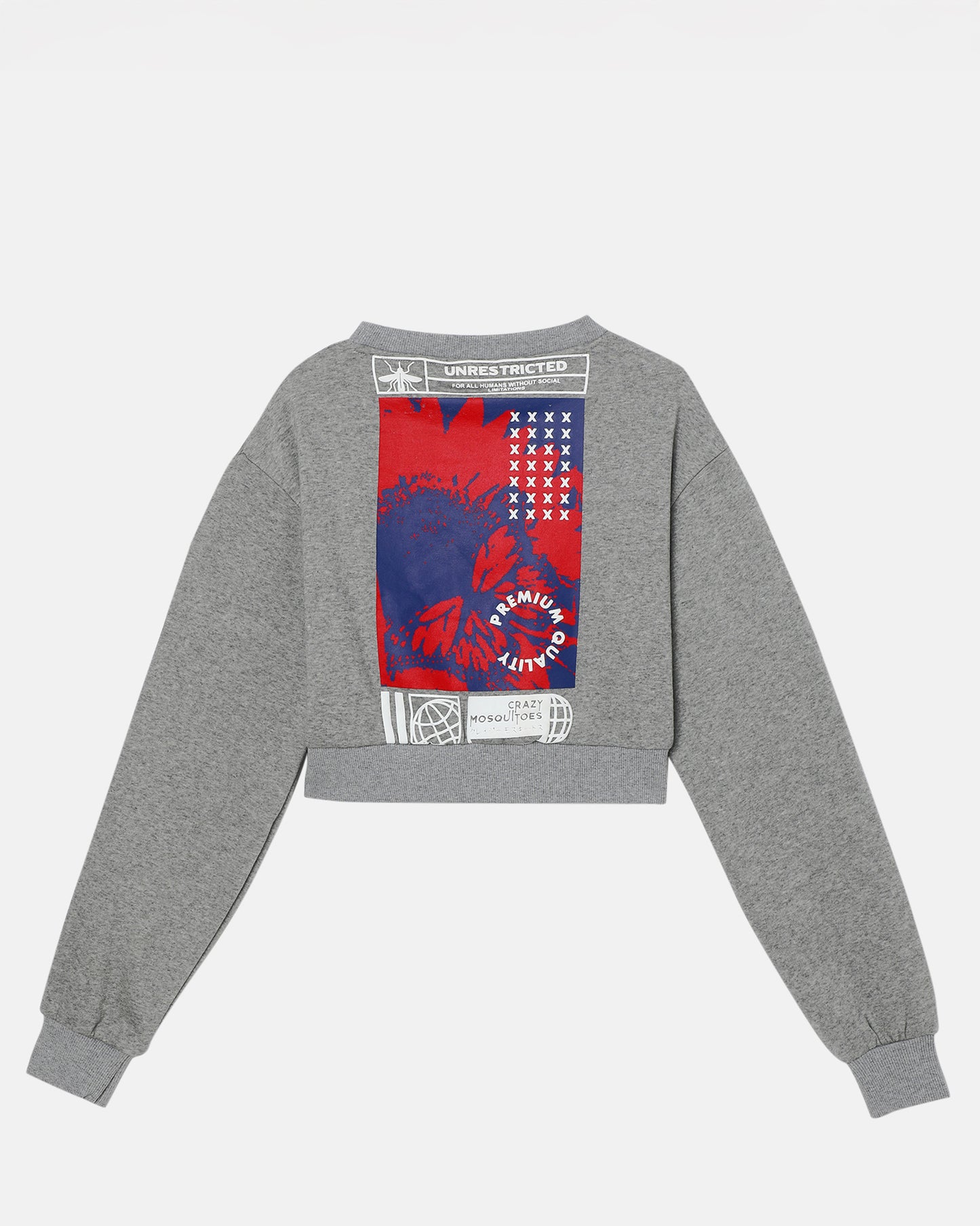 Unrestricted Crop Sweat - Grey