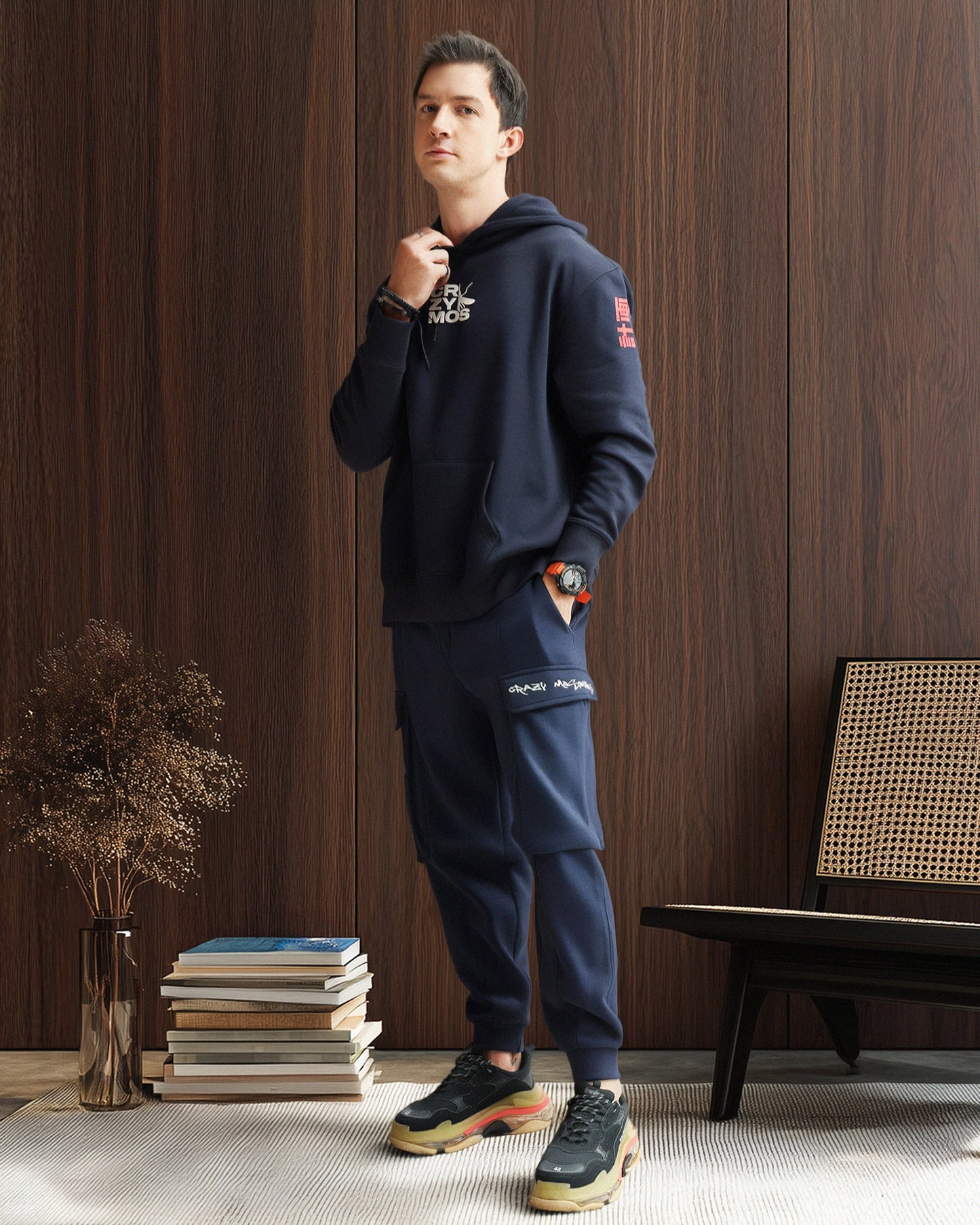 Breathe and Buzz Hoodie Navy