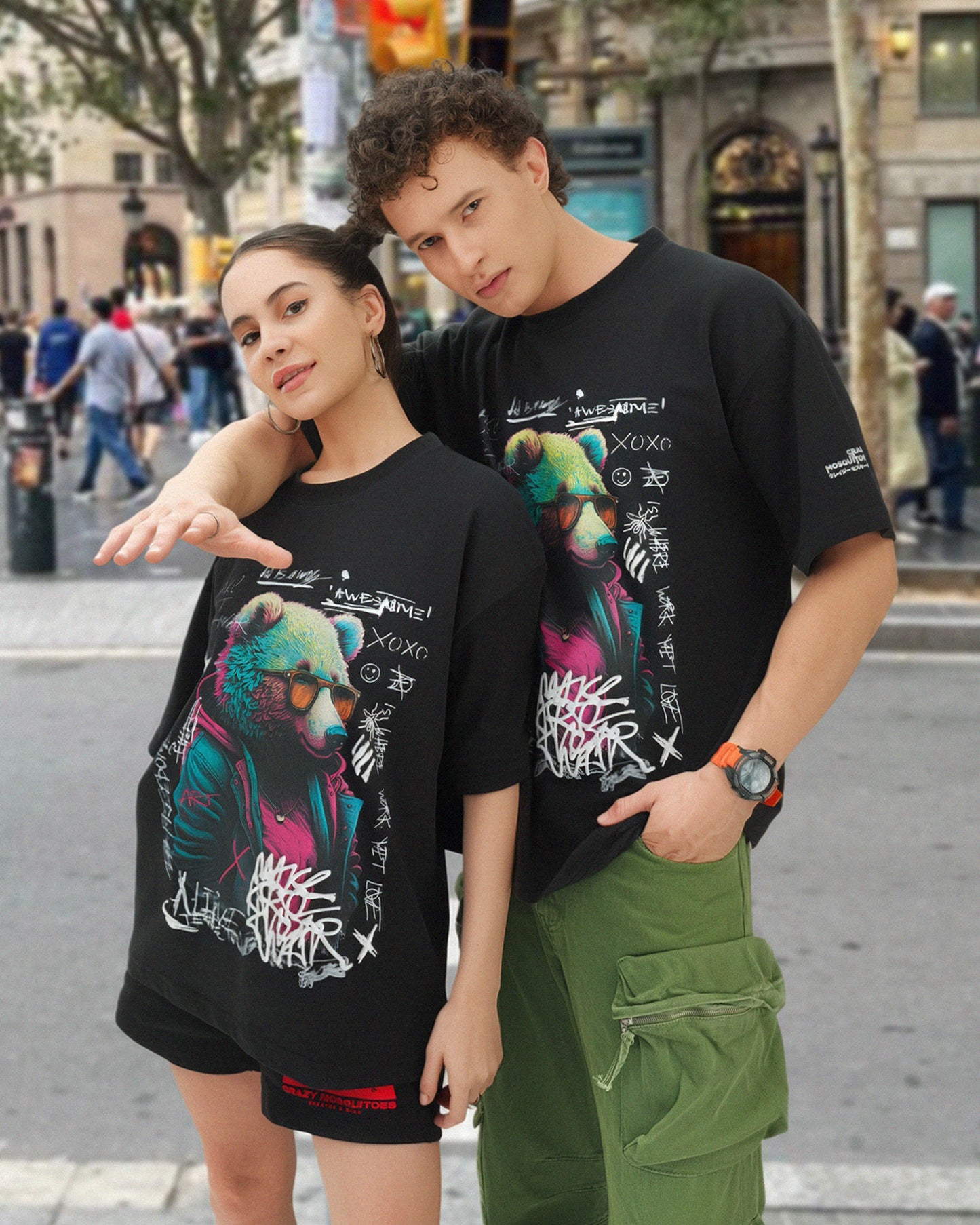 Psy Bear Tee Black