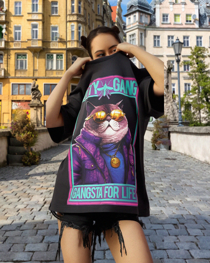 Kitty Gang Tee - Dark Ash