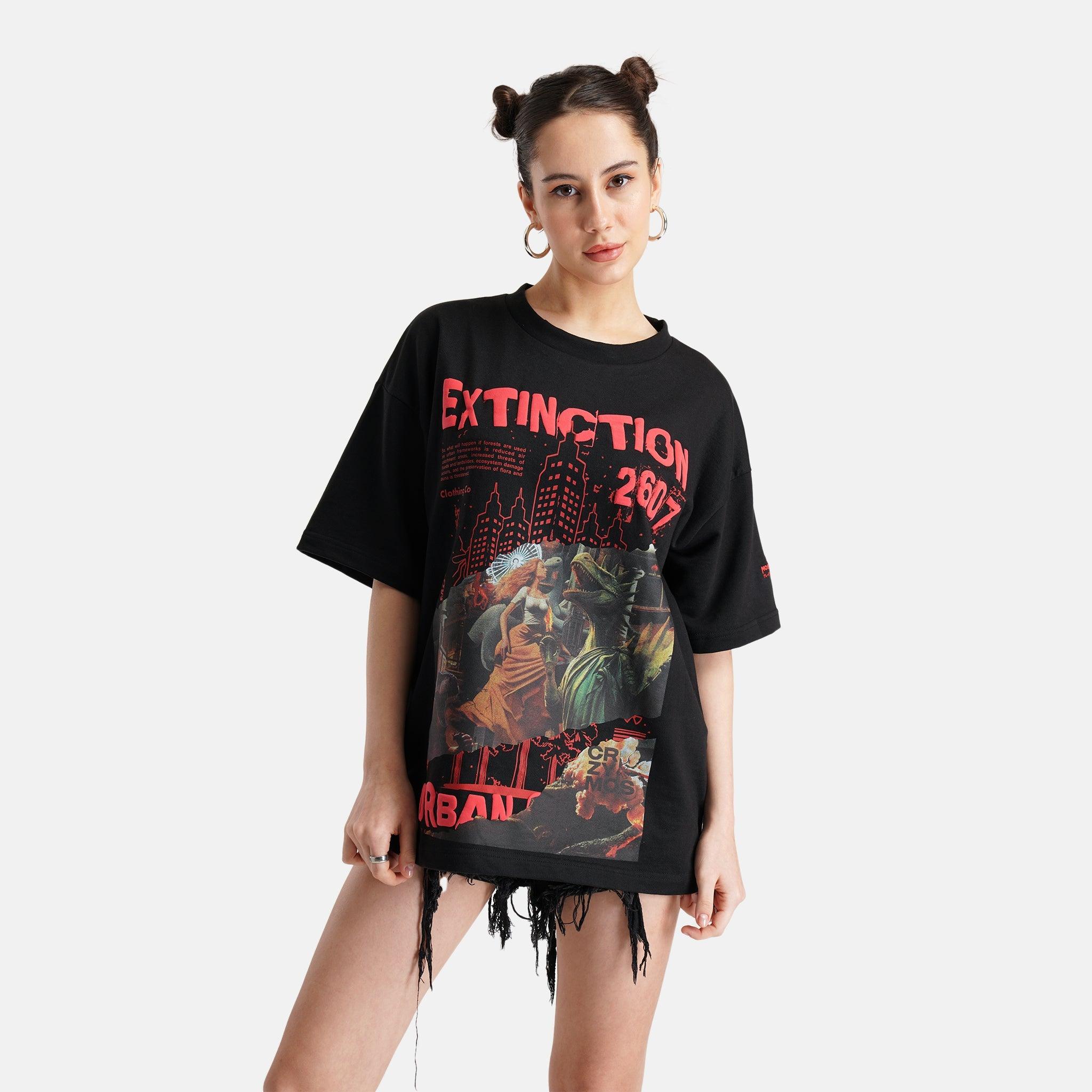 Extinction Drop Shoulder Terry T-Shirt in Black - Womens – Crazy Mosquitoes