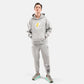 Beautiful Heart Oversized Fleece Hoodie in Grey Melange