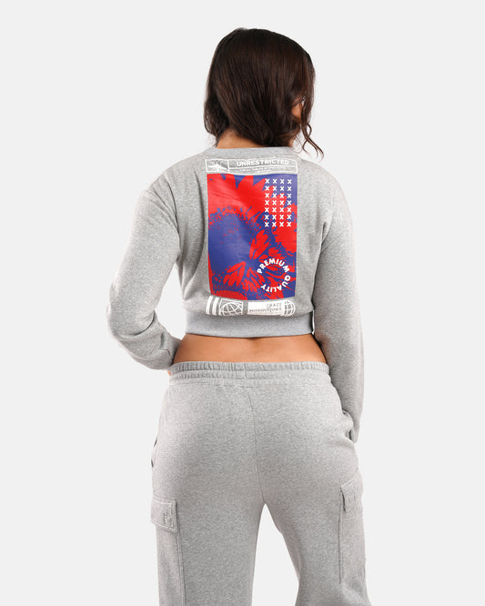 Unrestricted Crop Sweat - Grey