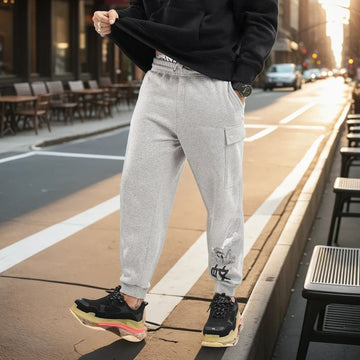 Steam Punk Fleece Jogger in Grey Melange