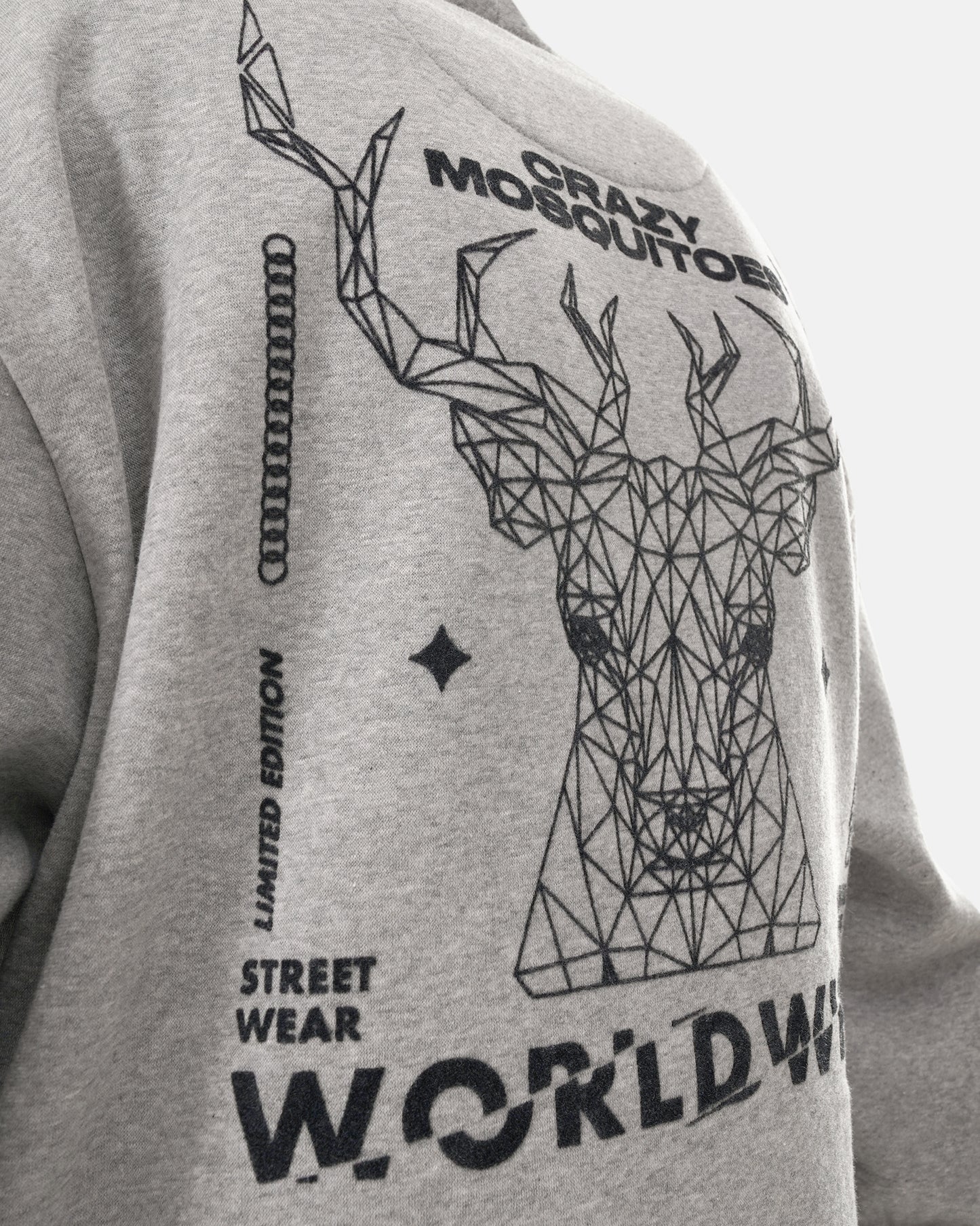 Worldwide Long Hoodie - Grey