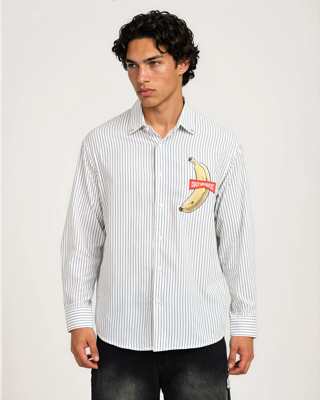White Blue Stripe