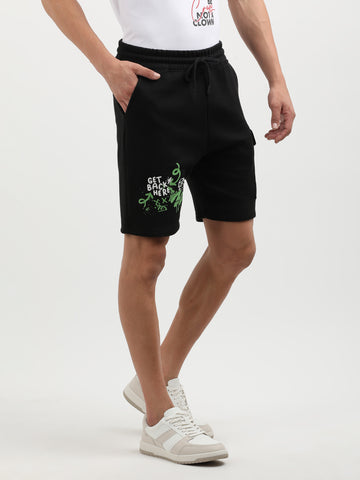 Three Pocket Fleece Shorts in Black
