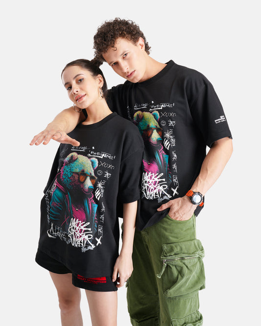 Psy Bear Tee - Black