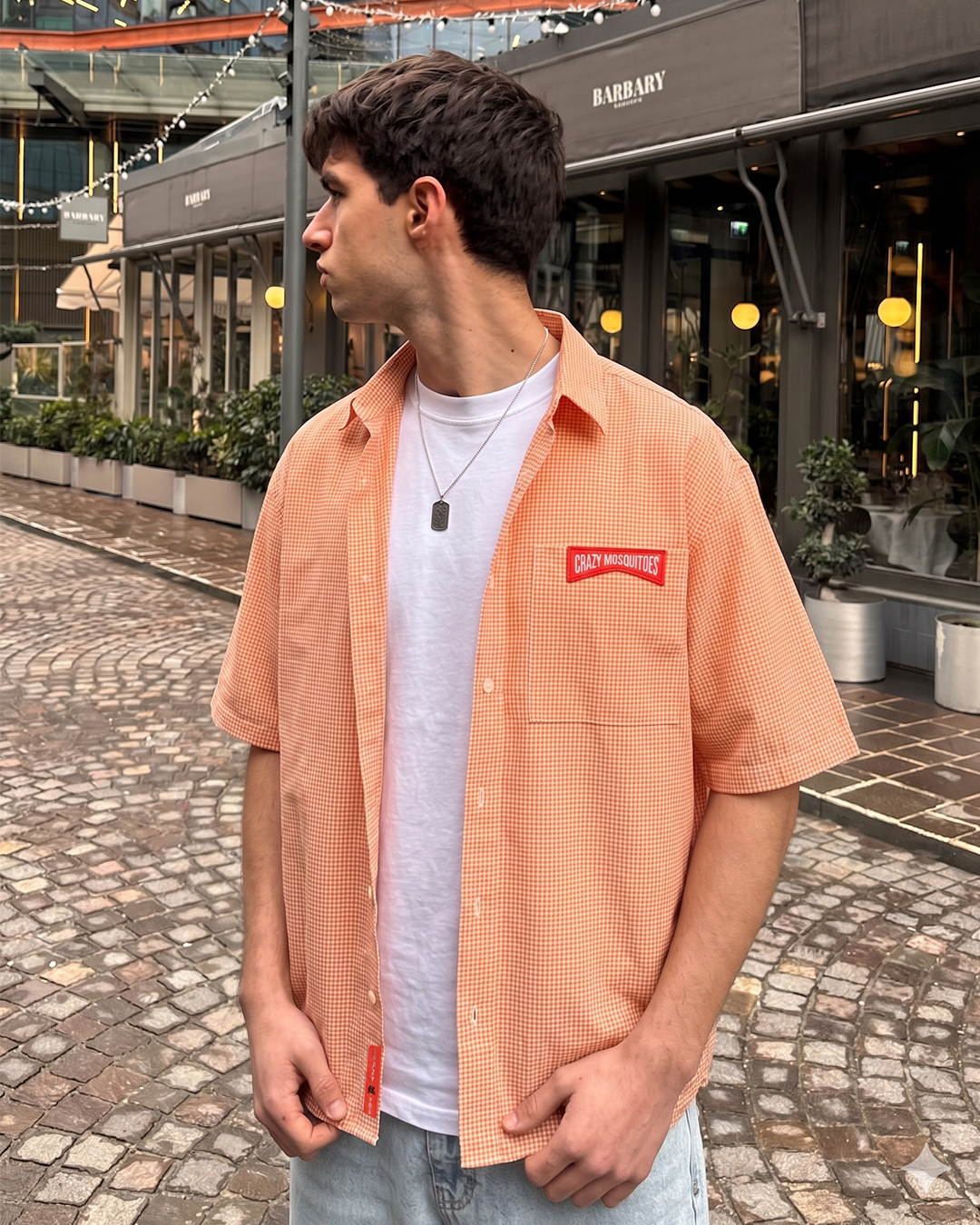 Orange Micro Check