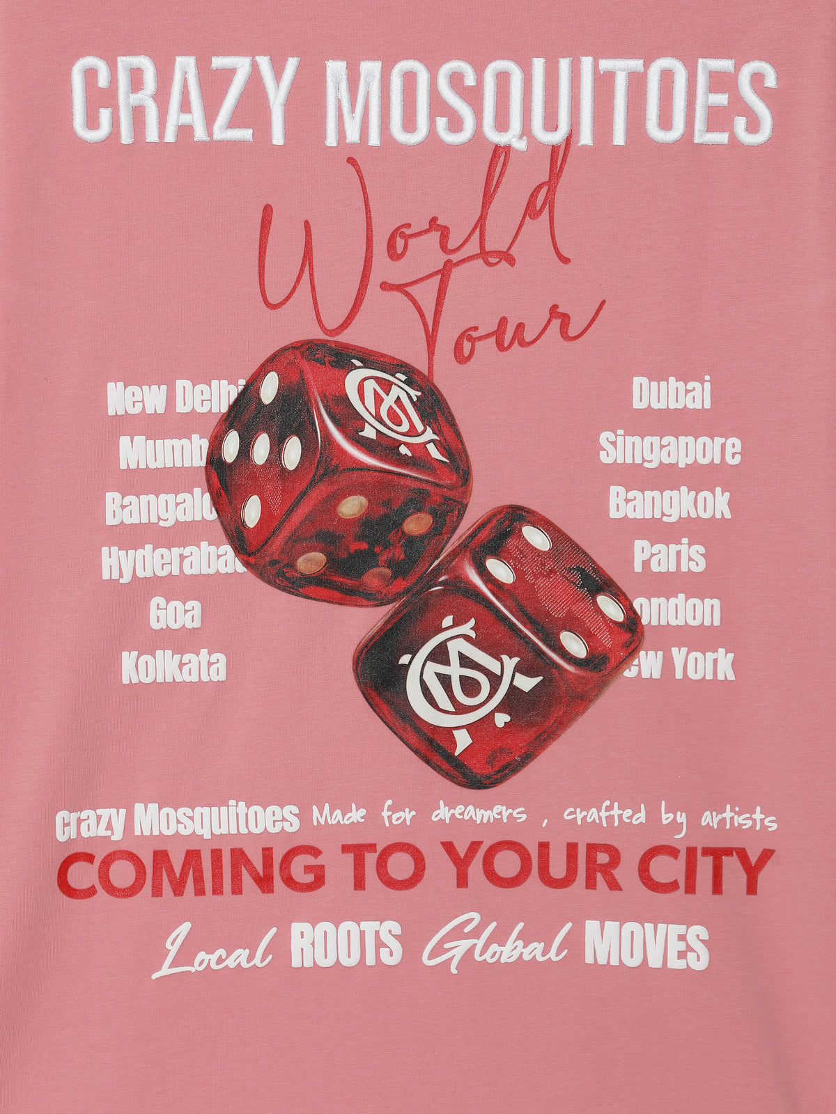 Rolling Worldwide Tee Pink