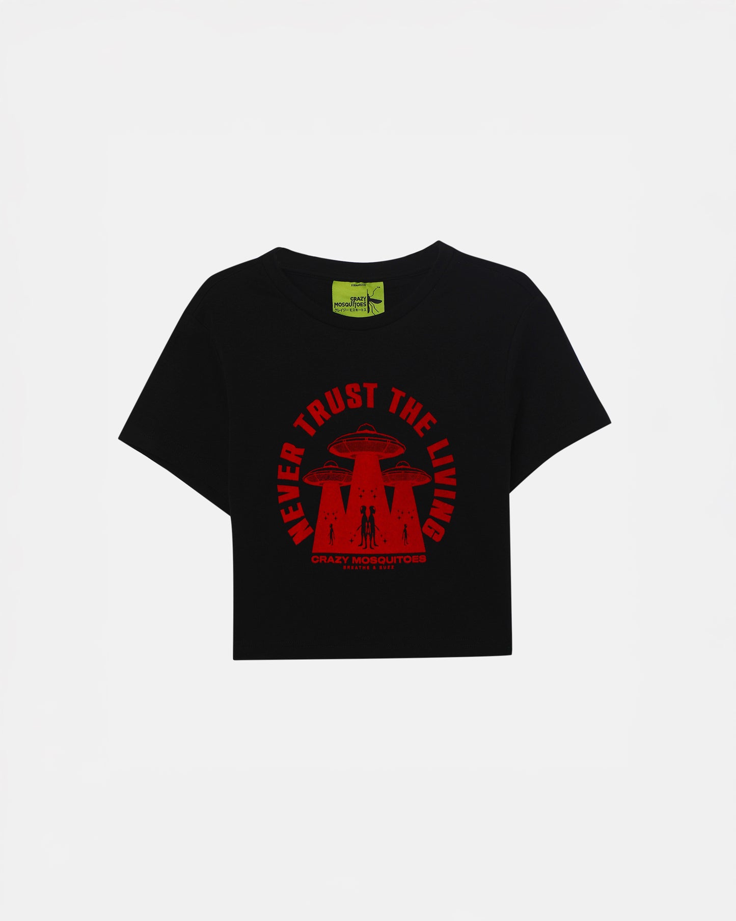 Cosmic Intruder Crop - Black