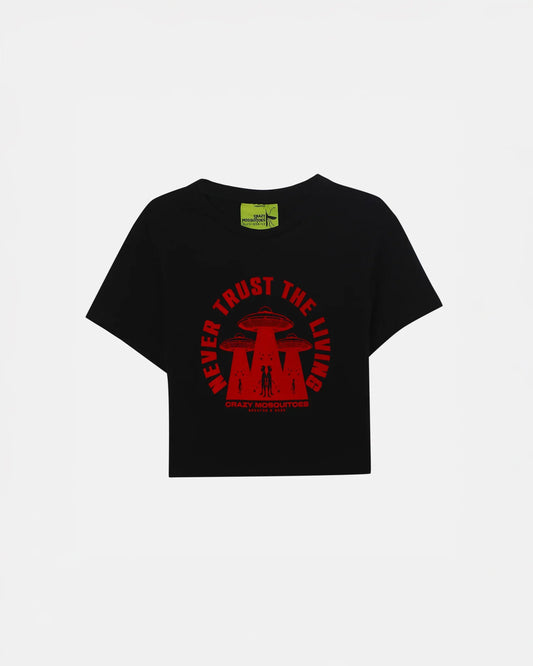 Cosmic Intruder Crop - Black