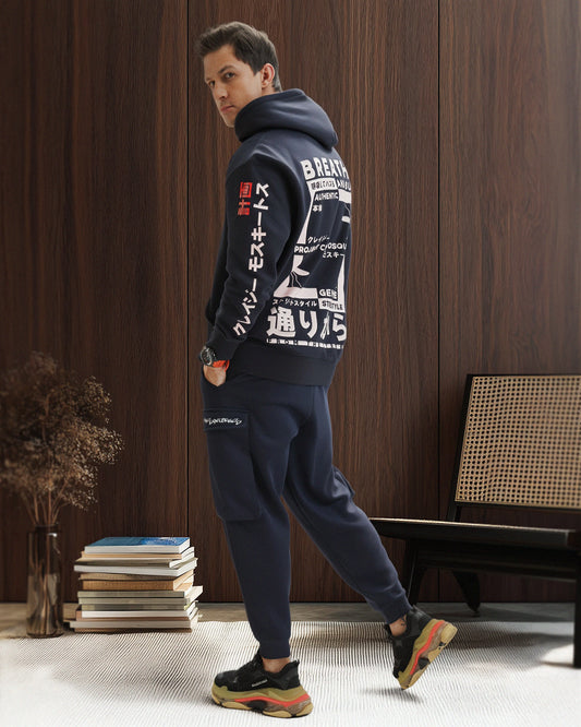 Breathe and Buzz Hoodie Navy