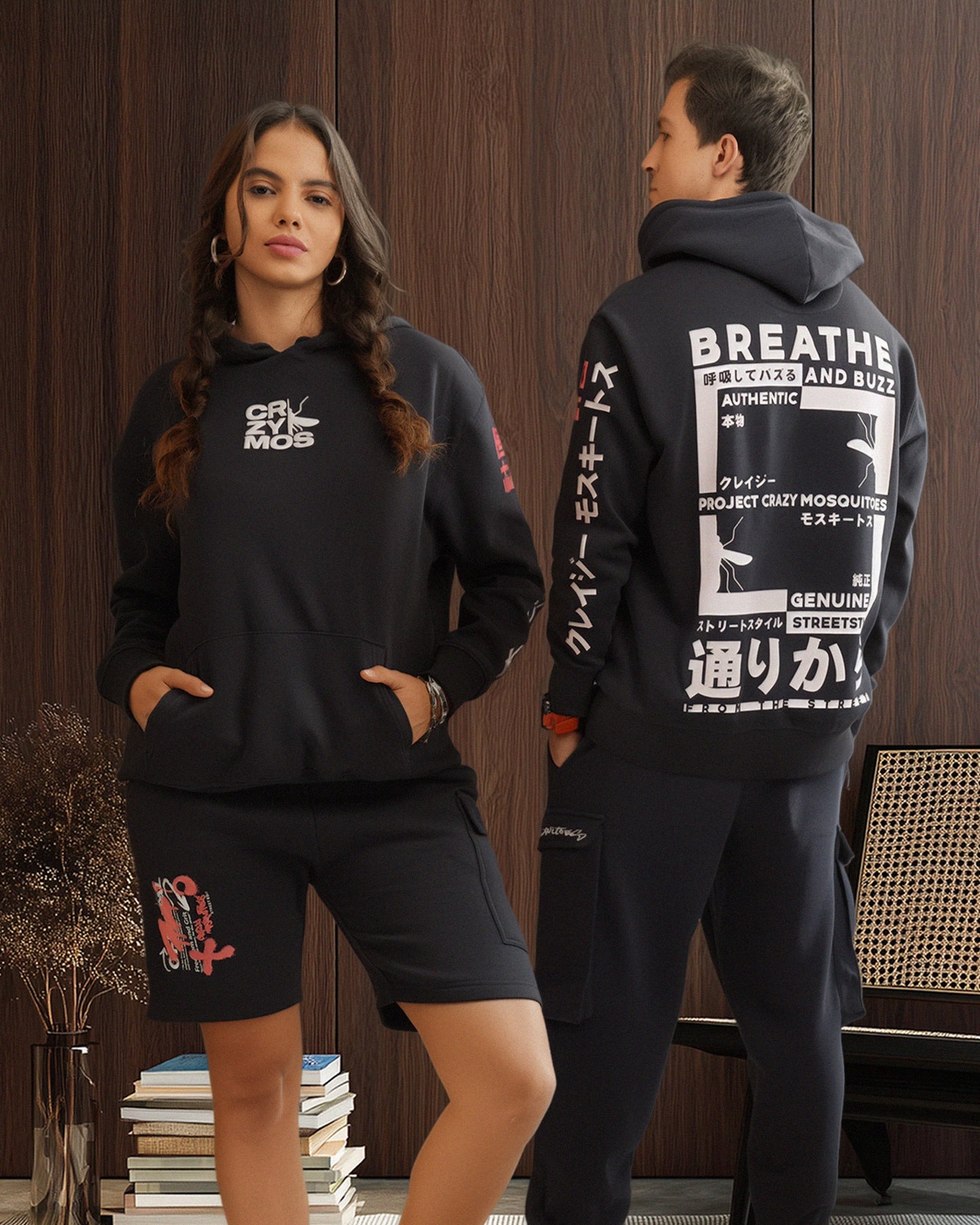 Breathe and Buzz Hoodie Navy