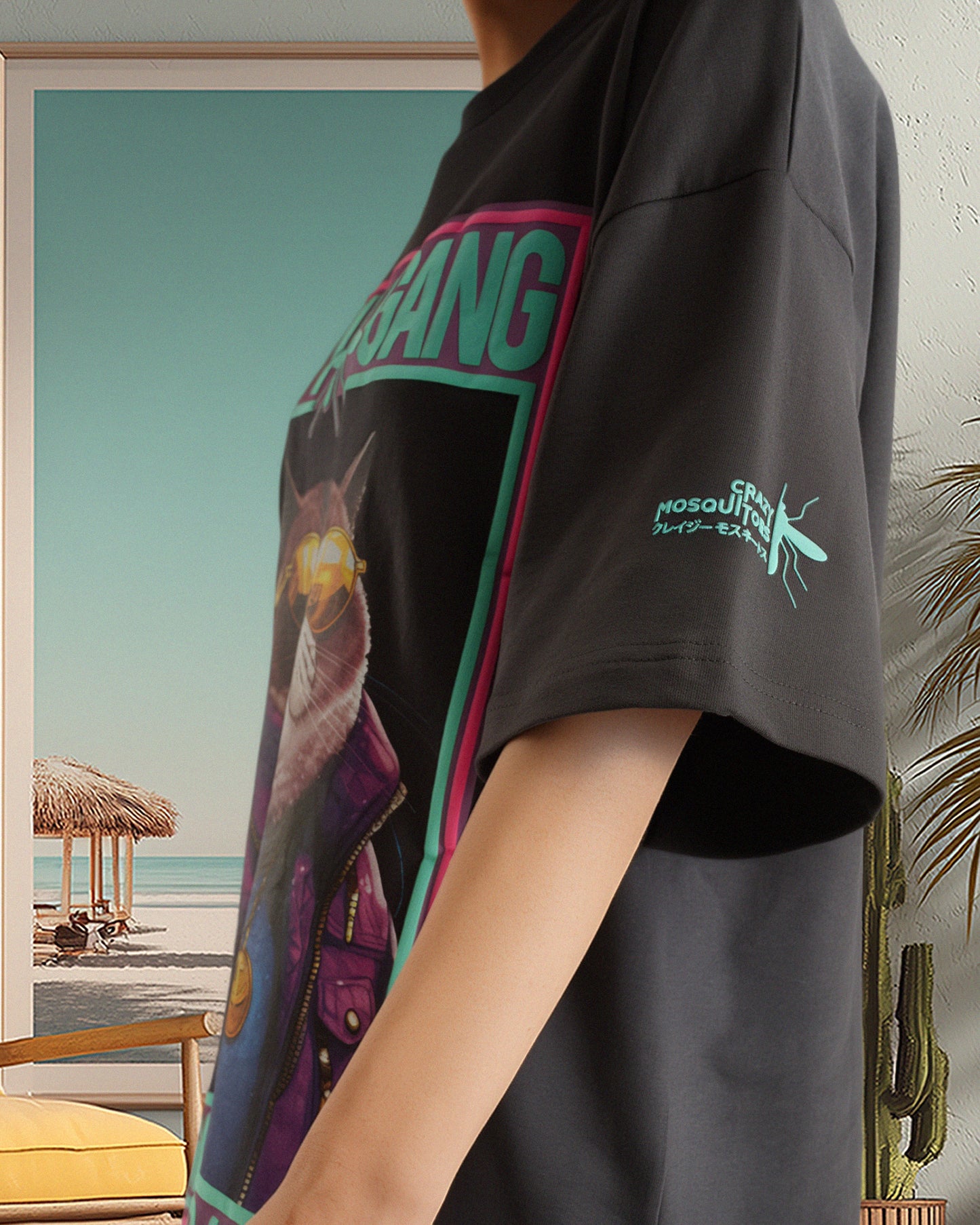 Kitty Gang Tee - Dark Ash