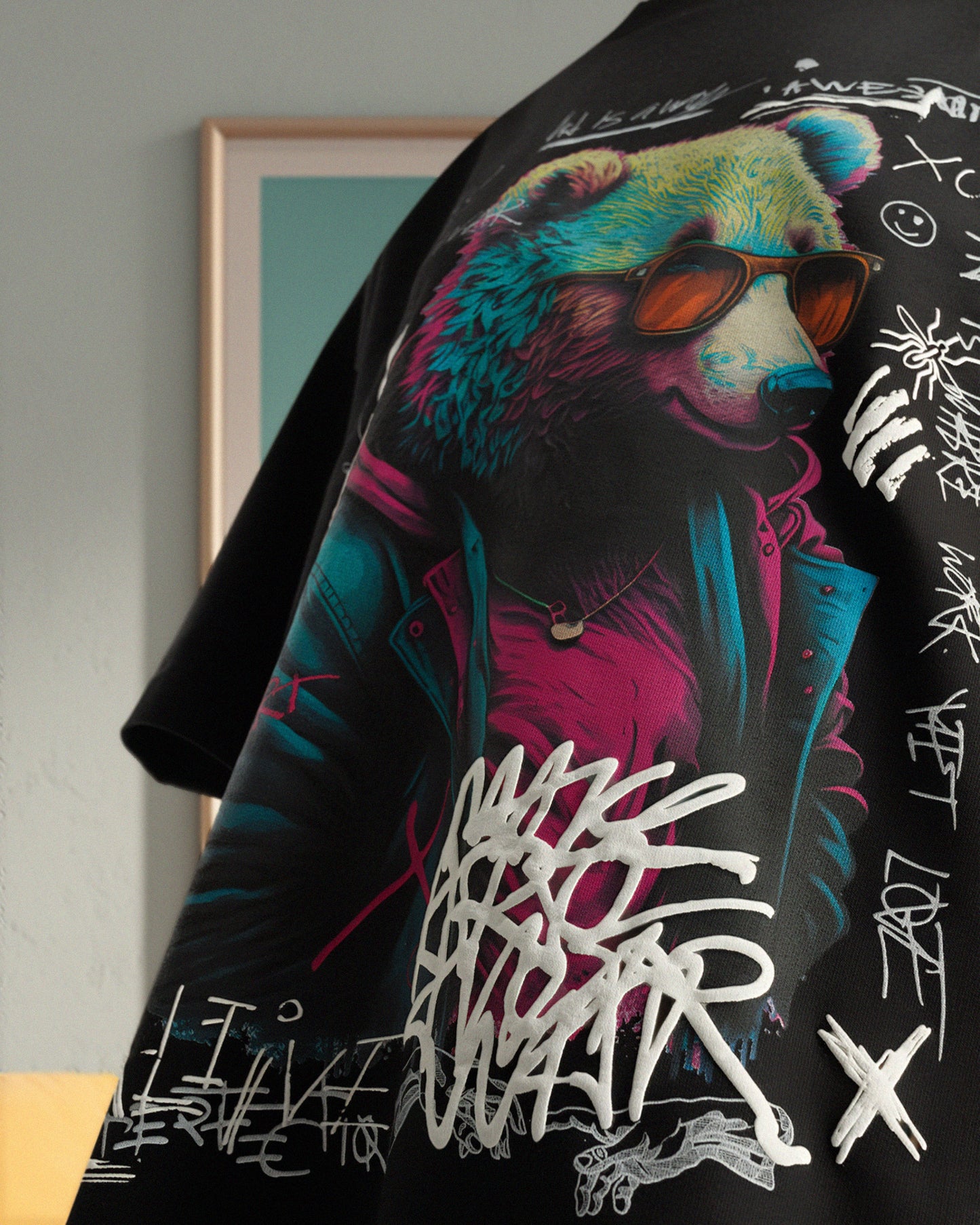 Psy Bear Tee - Black