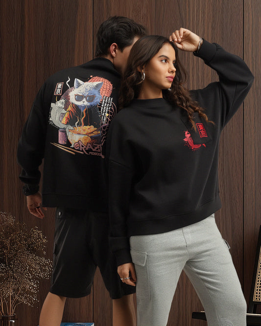 Ramen Cat Sweat - Black