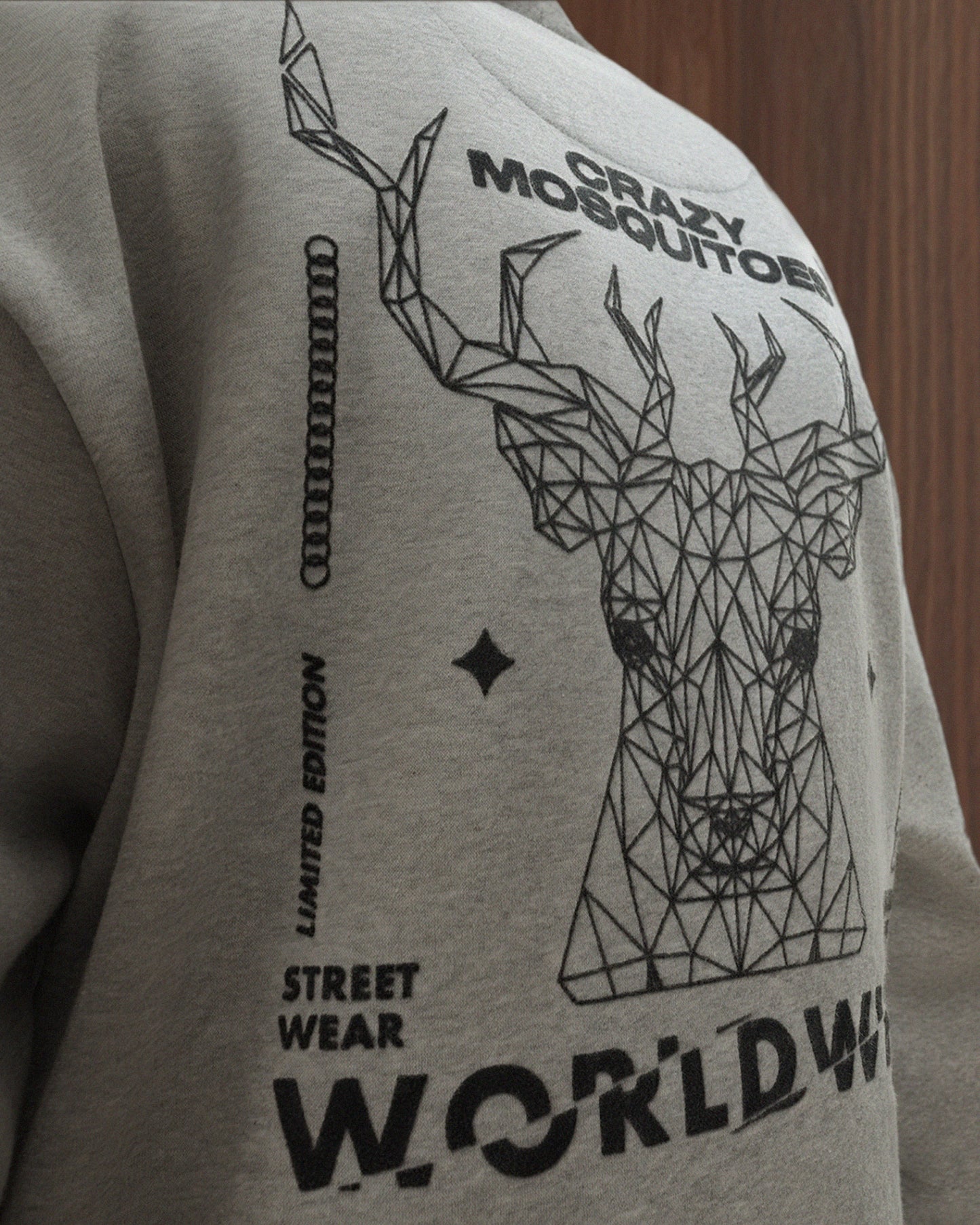 Worldwide Long Hoodie - Grey