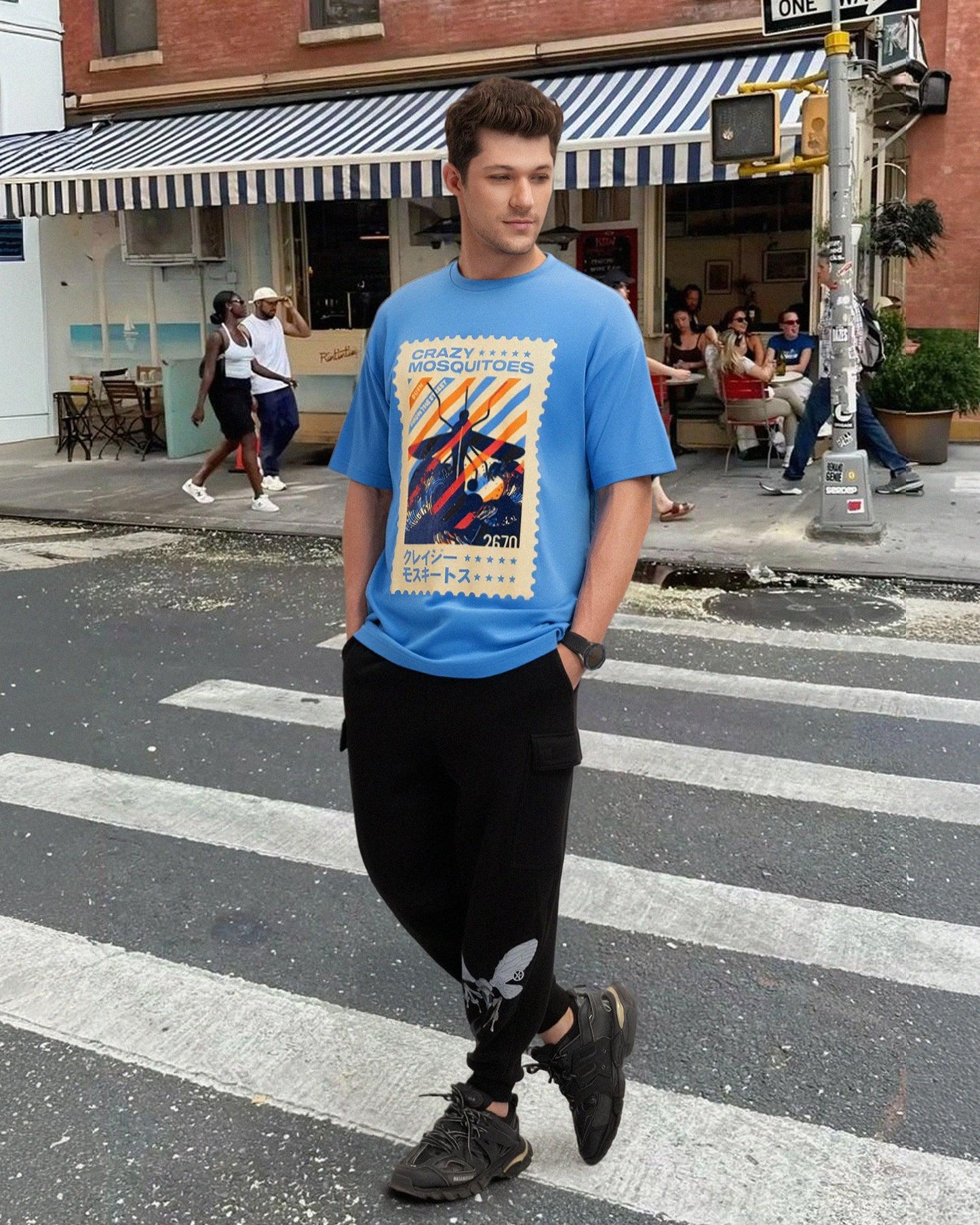 Mos Stamp Tee Blue