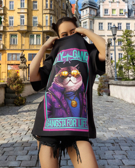 Kitty Gang Tee - Dark Ash