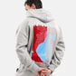 Beautiful Heart Oversized Fleece Hoodie in Grey Melange - Crazy Mosquitoes