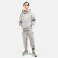 Beautiful Heart Oversized Fleece Hoodie in Grey Melange - Crazy Mosquitoes