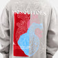 Beautiful Heart Oversized Fleece Hoodie in Grey Melange - Crazy Mosquitoes