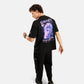 David Drop Shoulder Terry T-Shirt in Black - Crazy Mosquitoes