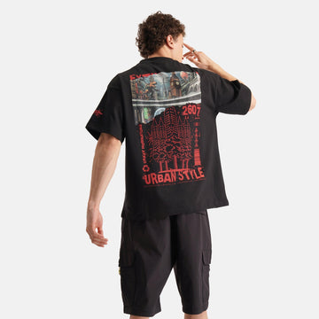 Extinction Drop Shoulder Terry T-Shirt in Black - Crazy Mosquitoes