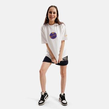 London Drop Shoulder Terry T-Shirt in White - womens - Crazy Mosquitoes