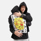 Medusa Oversized Fleece Applique Hoodie in Black - Crazy Mosquitoes