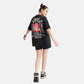 Mumbai Drop Shoulder Terry T-Shirt in Black - Womens - Crazy Mosquitoes