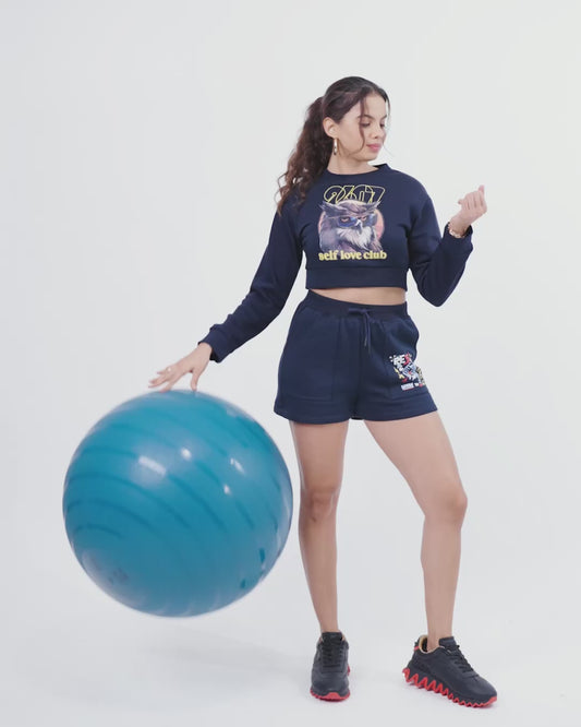 Self Love Crop Sweat - Navy