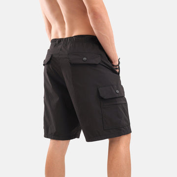 Regular Fit Ribstop Shorts in Black - Crazy Mosquitoes